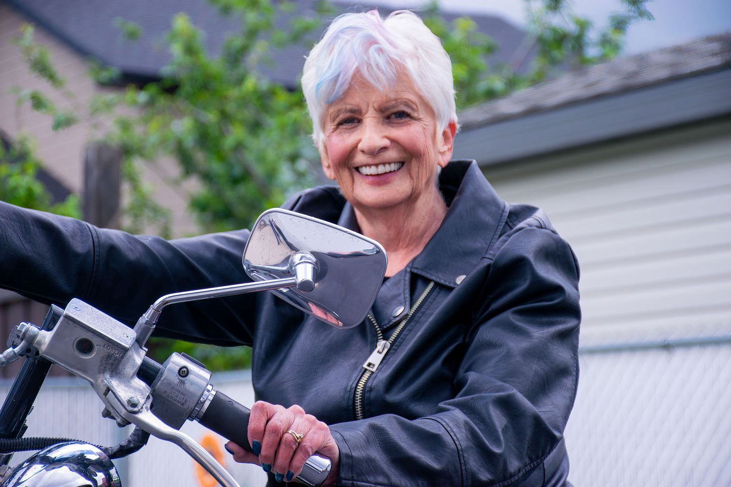 Woman on motorcycle