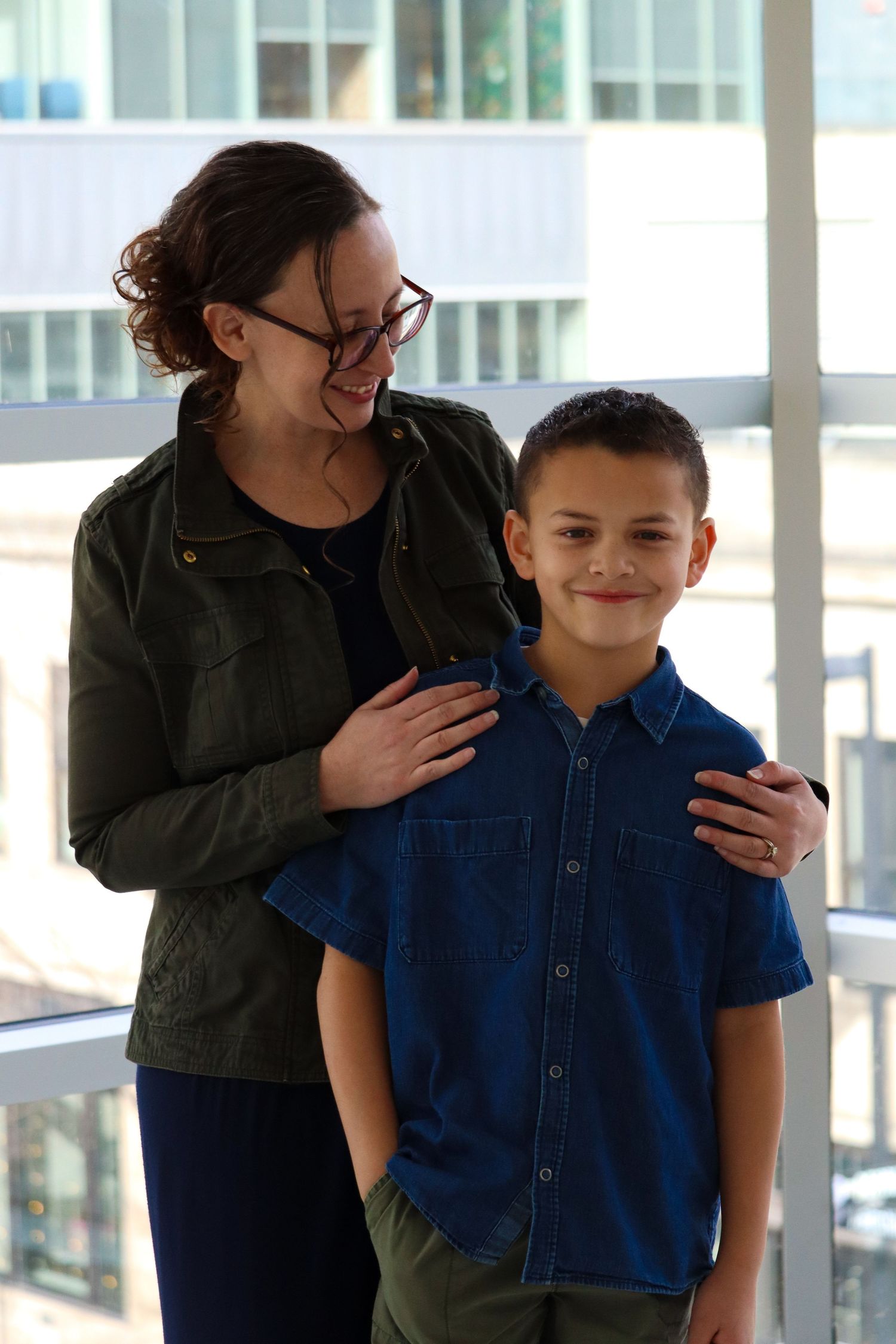 mother and son indoor photo