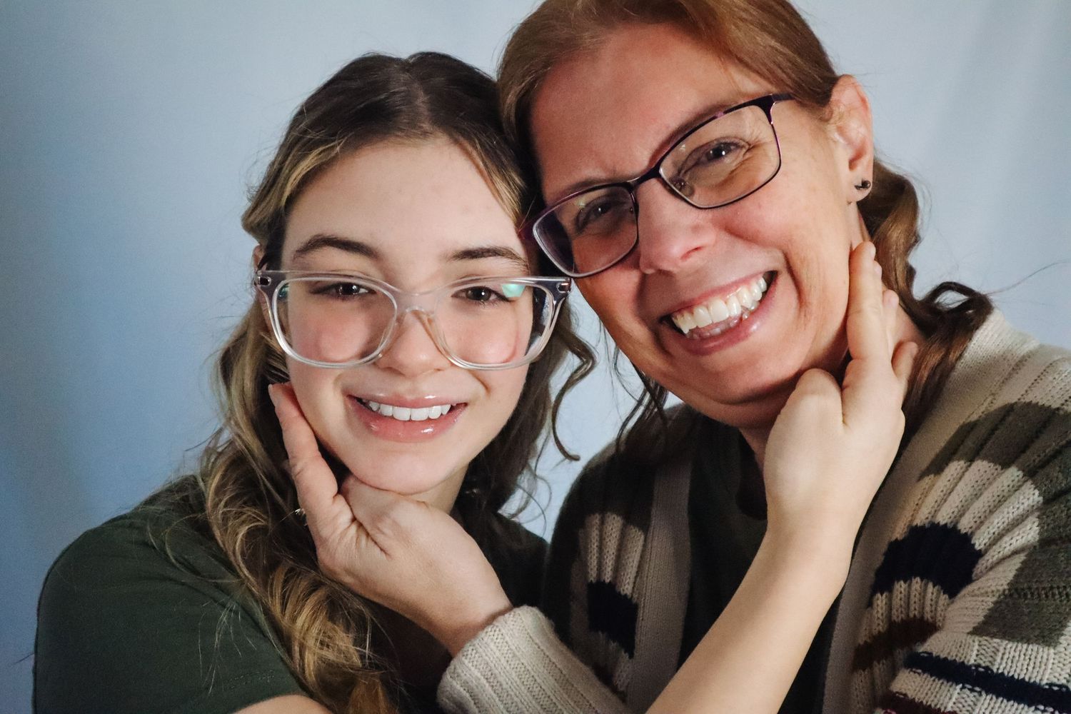 mother and daughter, studio photoshoot