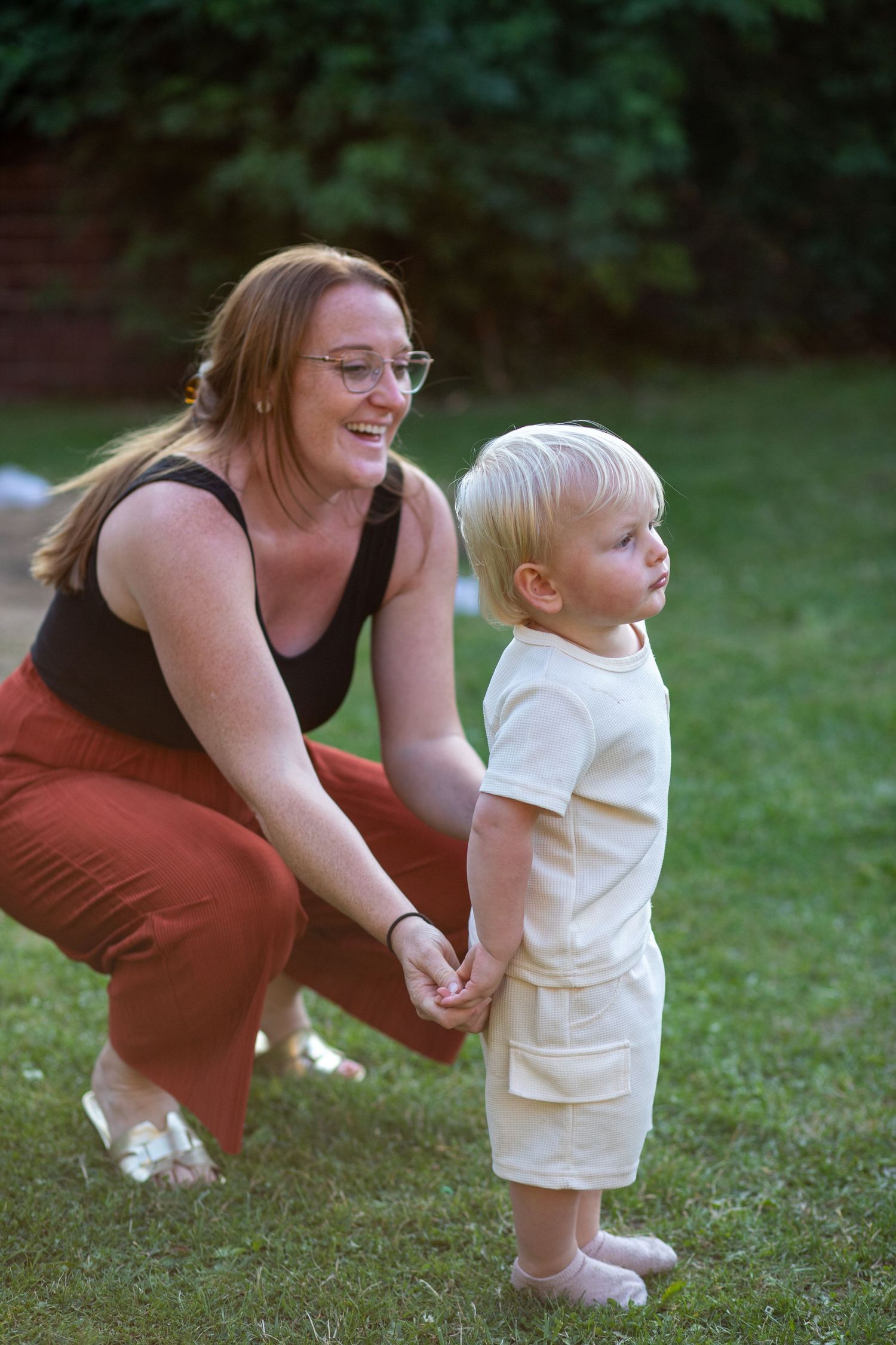 Candid photo of a Woman with her child, natural lighting