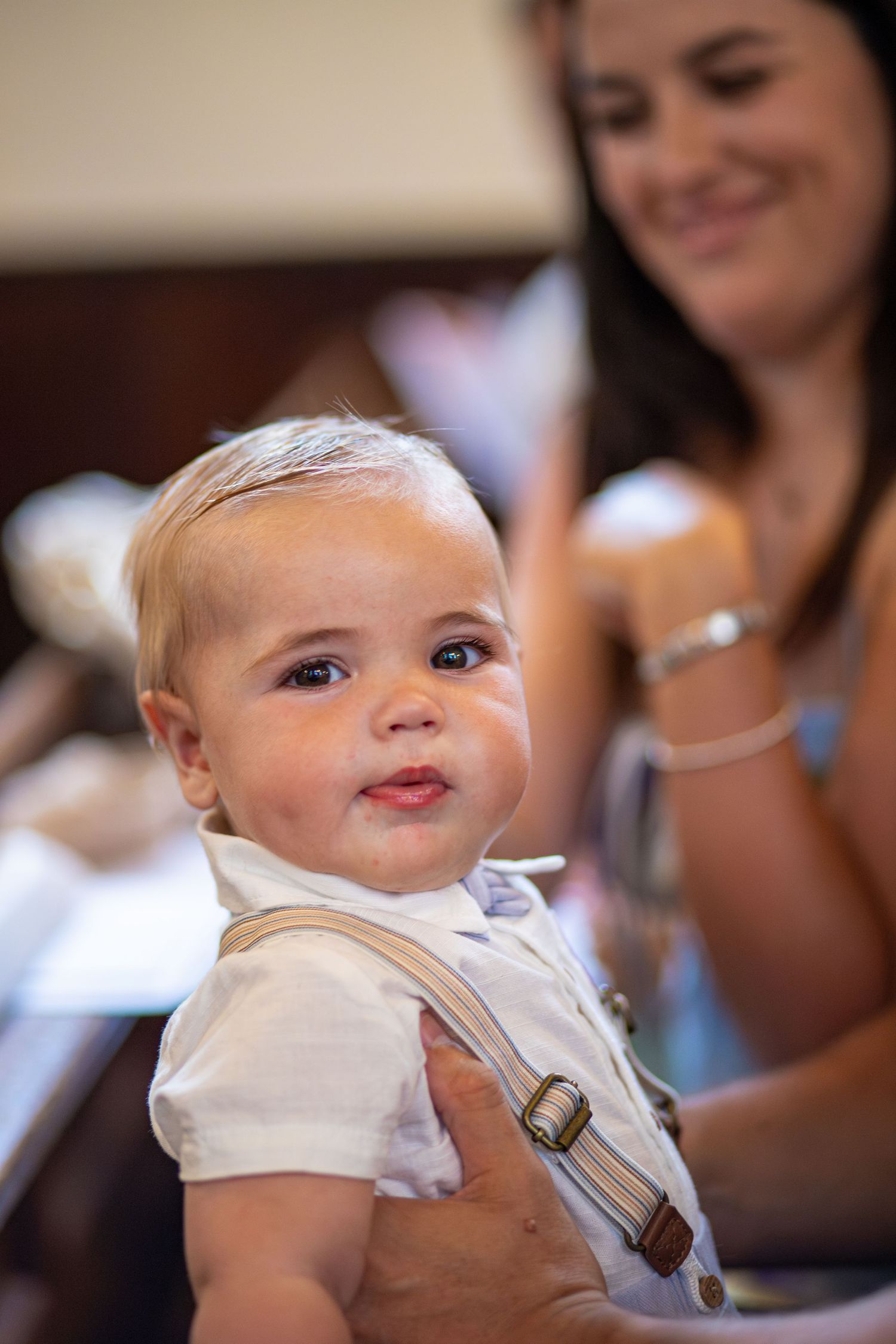 Portrait of a baby during a church Christening