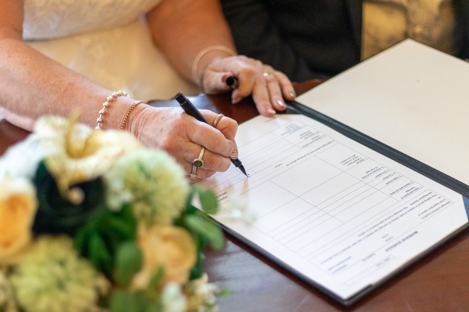 Couple Signing a Wedding Register