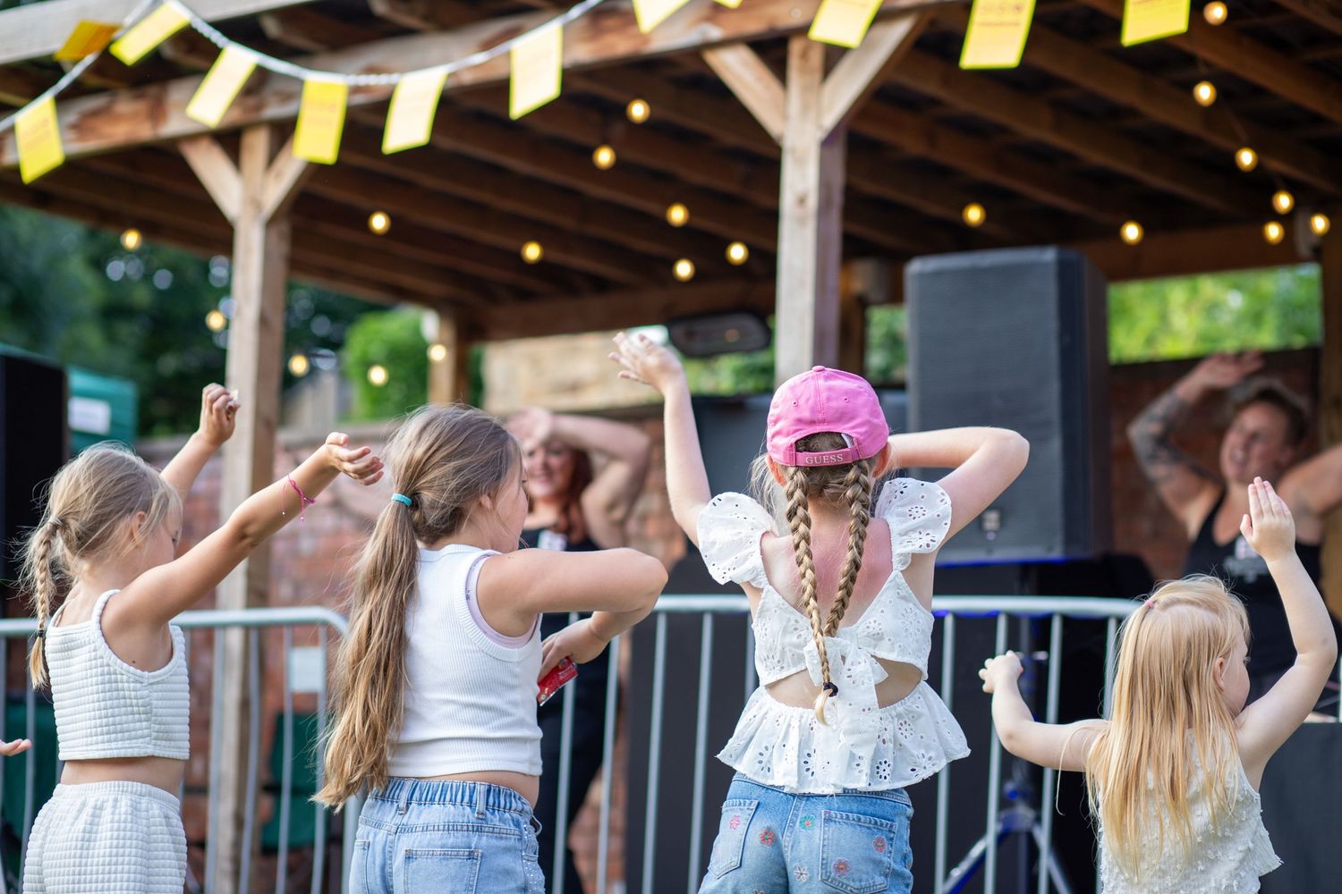Children dancing at a public event