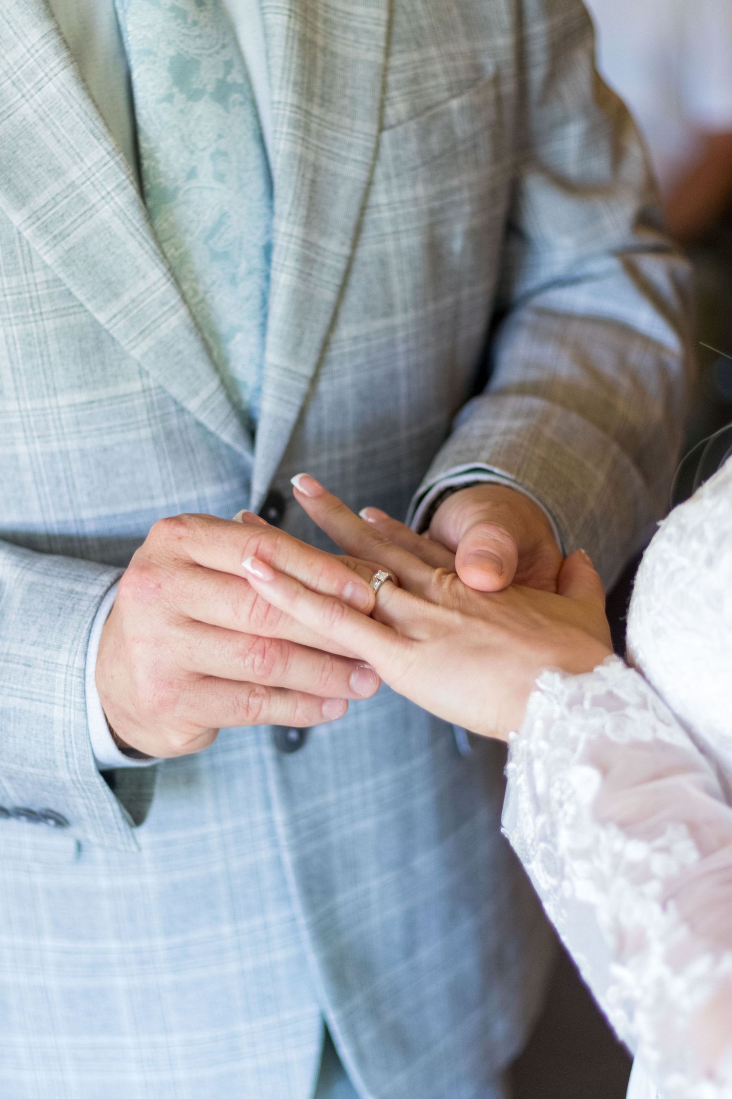 Wedding ring detail during a wedding at Clifton Park Museum