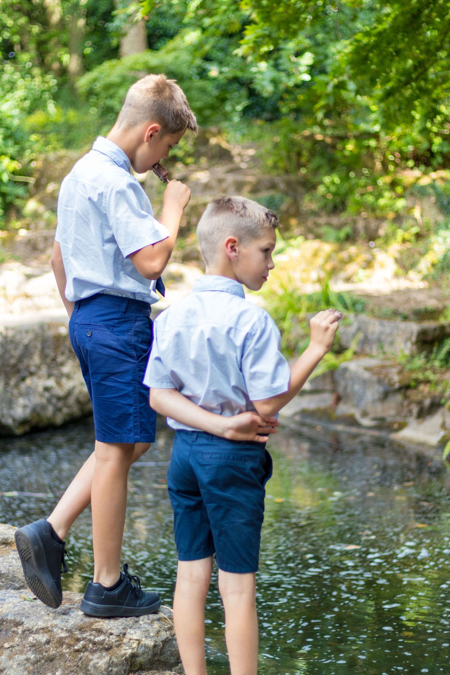 Adult and child enjoying the gardens at Clifton Park Museum