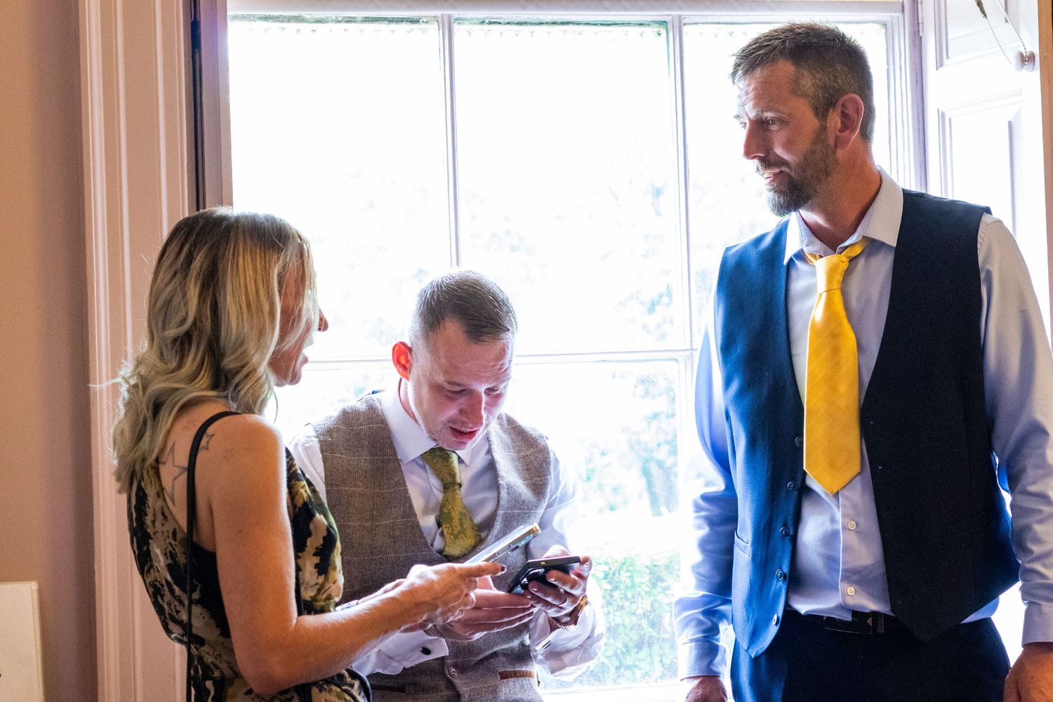 Friend and family wait at a Wedding