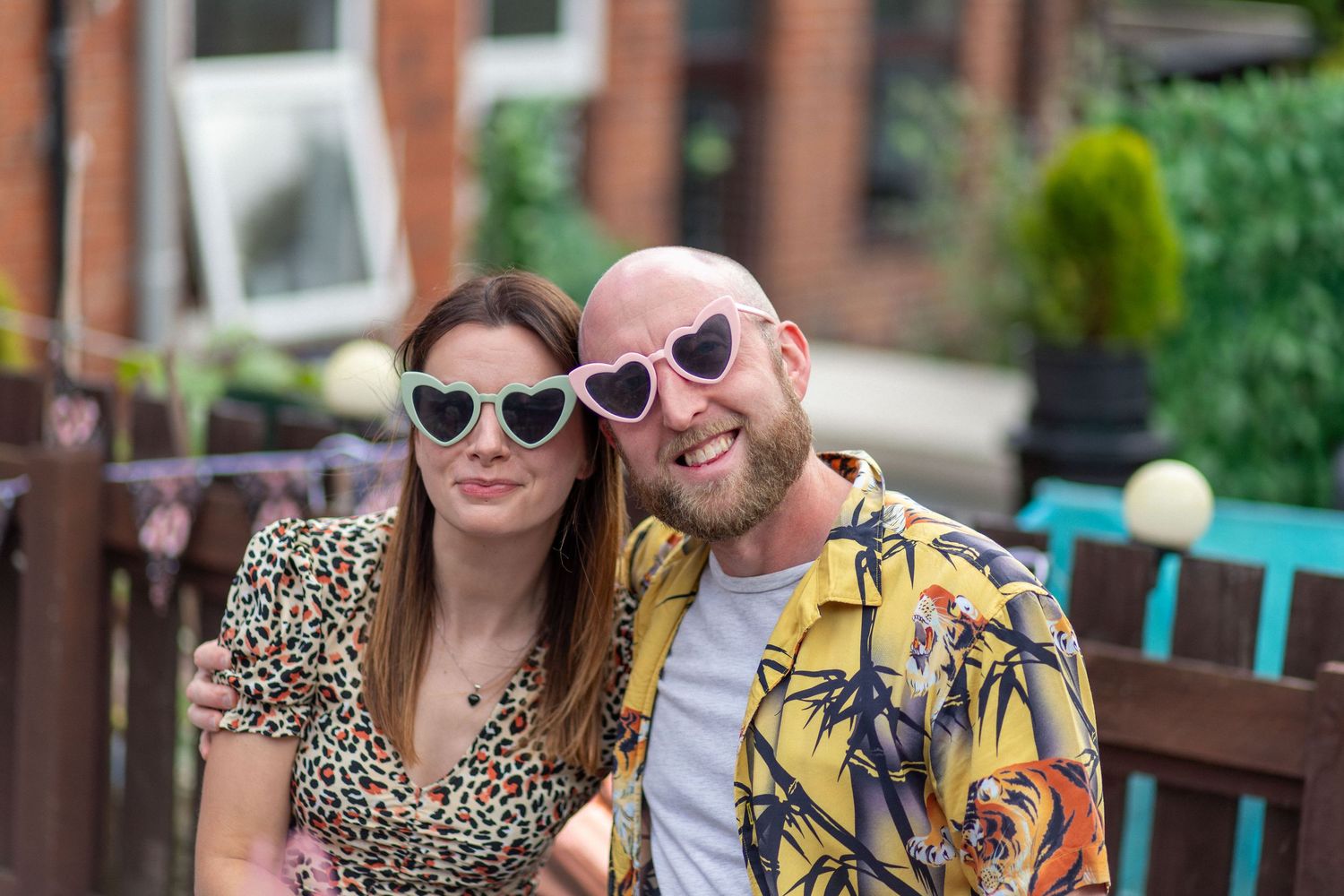 Couple smiling together during a 40th birthday celebration in Barnsley