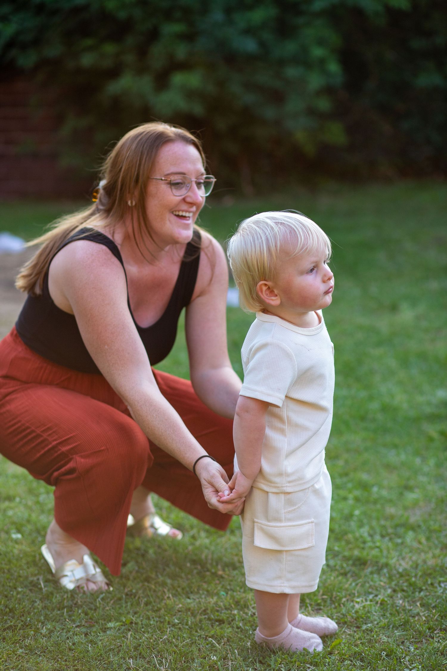 Candid photo of a Woman with her child, natural lighting