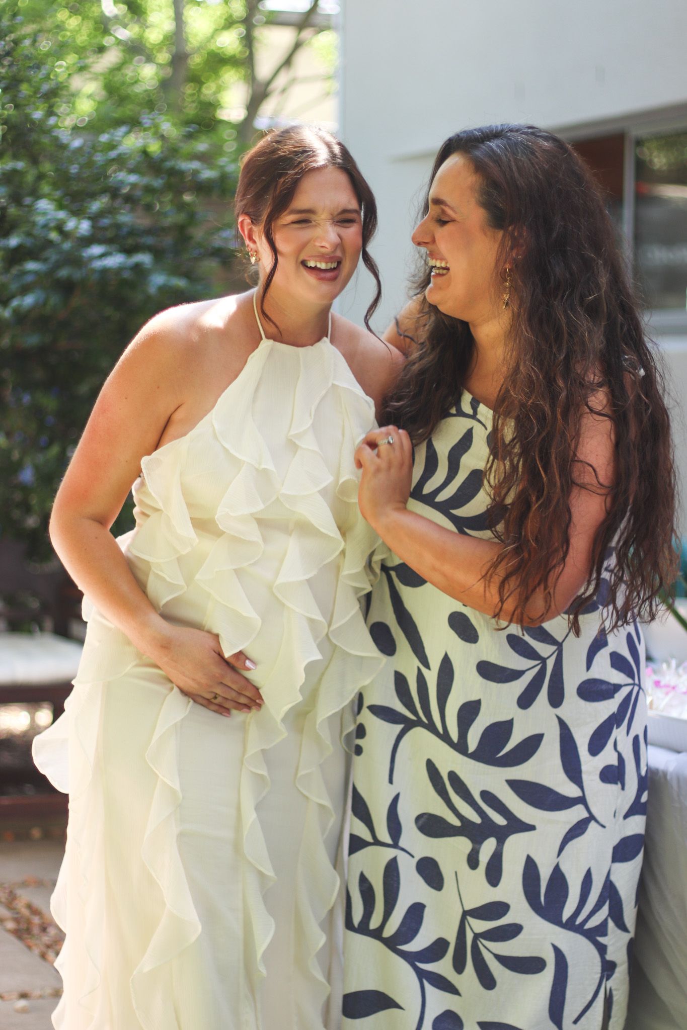 Young women laughing