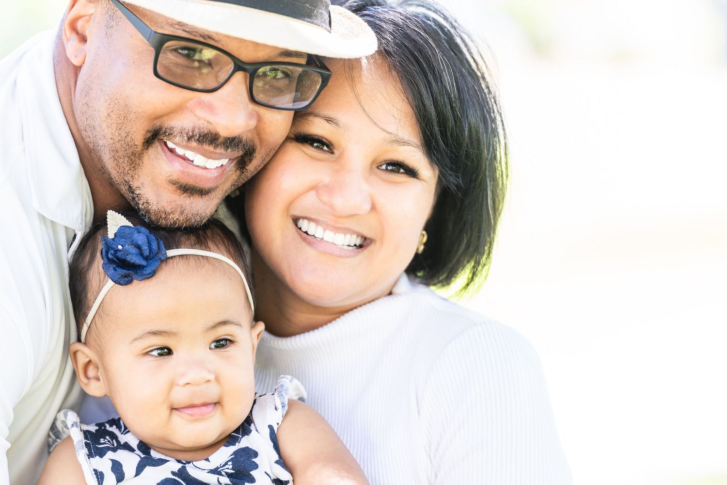 Dad, mom, and daughter