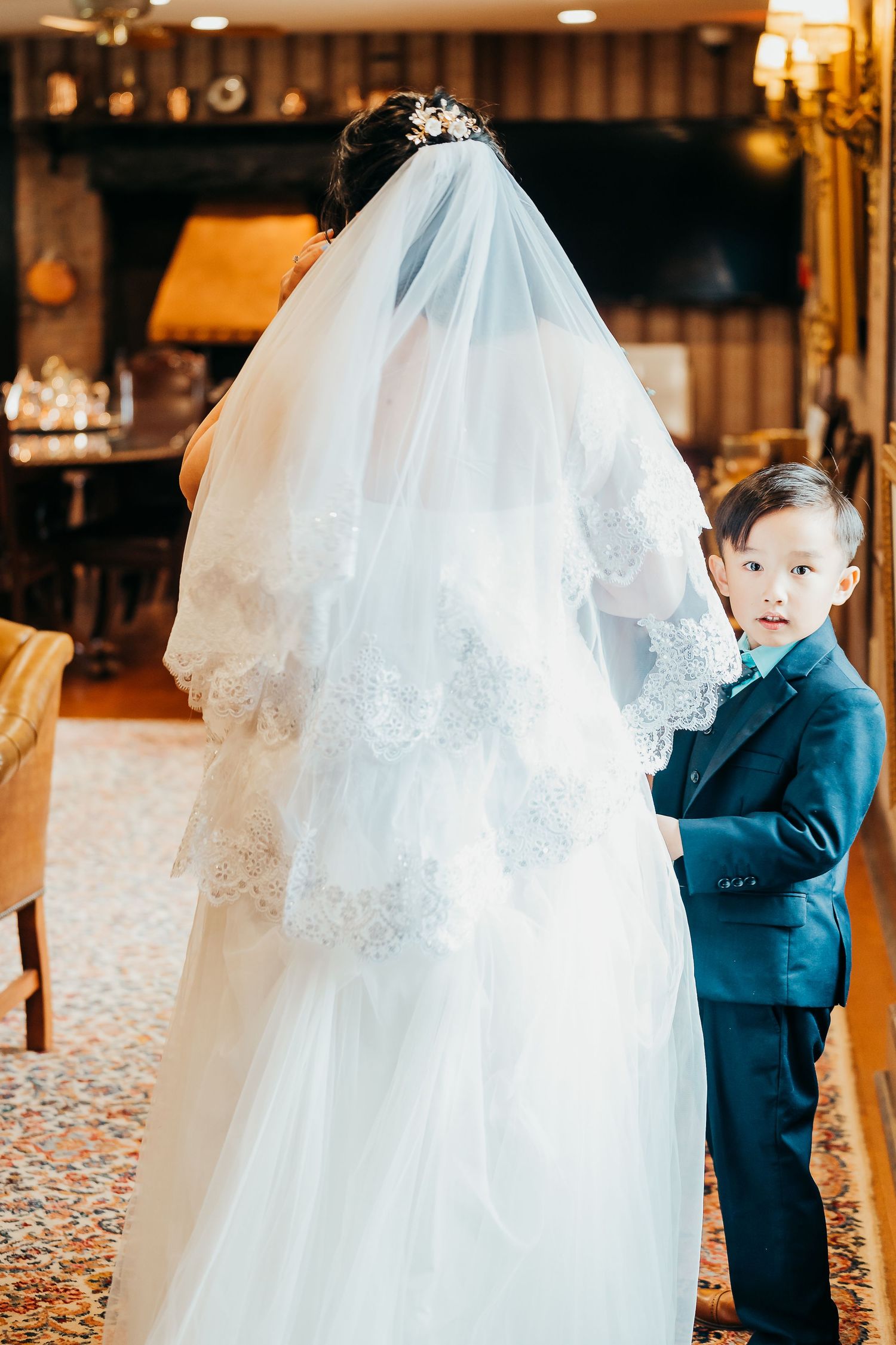 Wedding bride with ring bearer