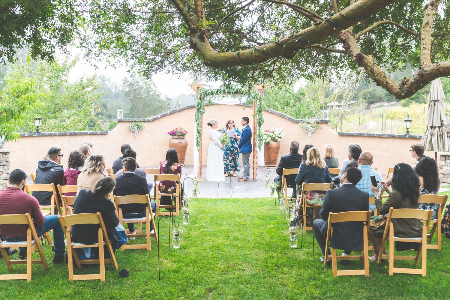 Garden wedding ceremony