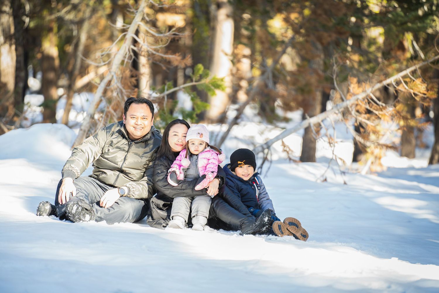 Jay's family photo in the snow