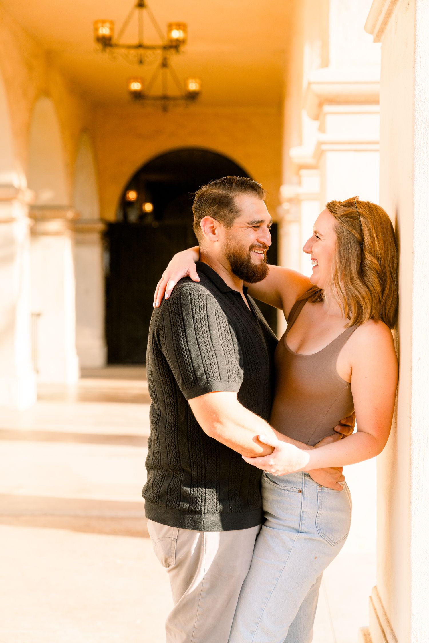 San Diego Bride and Groom Engaged At Balboa Park Kissing Luxury Southern California WEdding Photographer