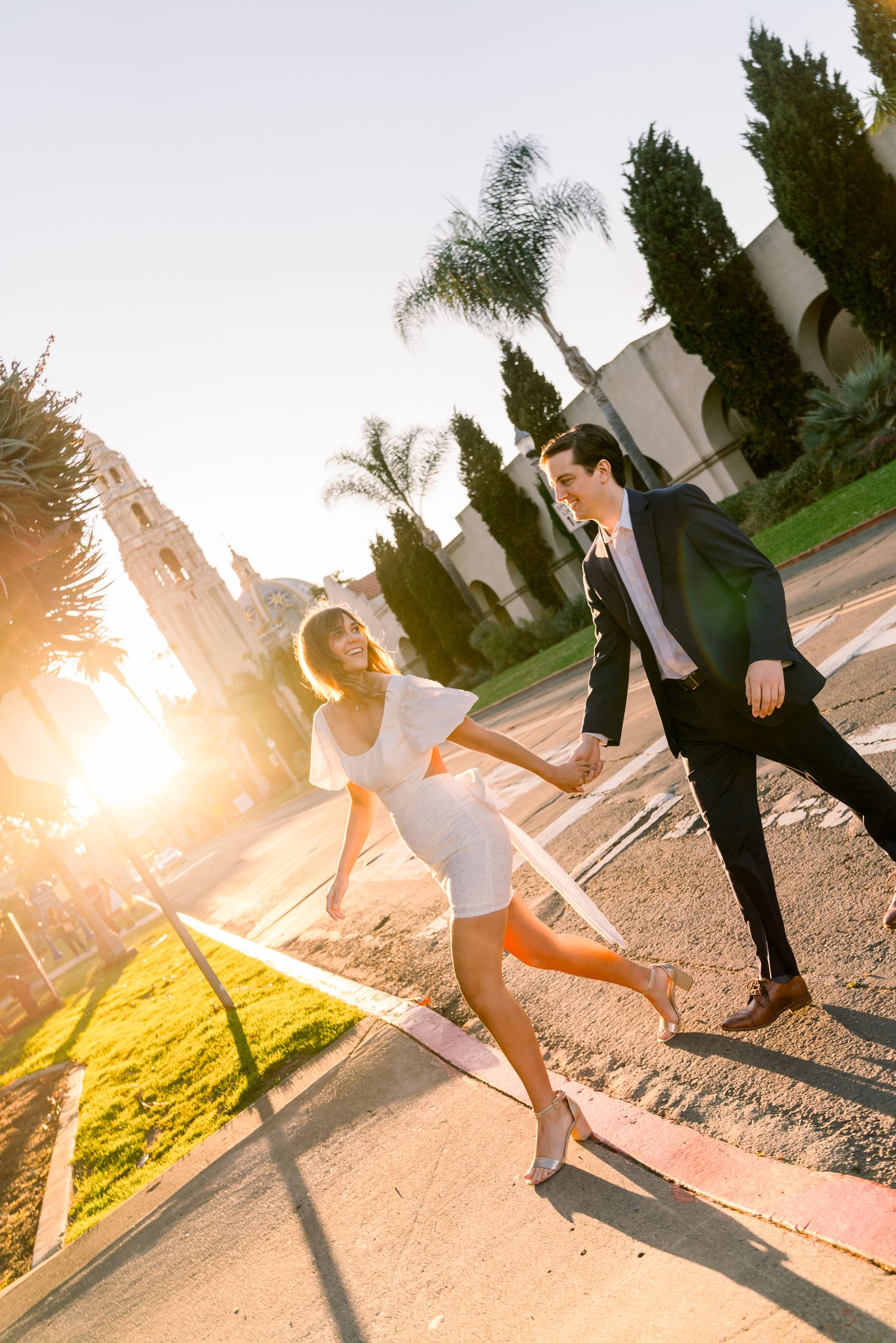 San Diego Edgy and Romantic Engagement Photos At Balboa Park for Engaged Couples in SOCAL