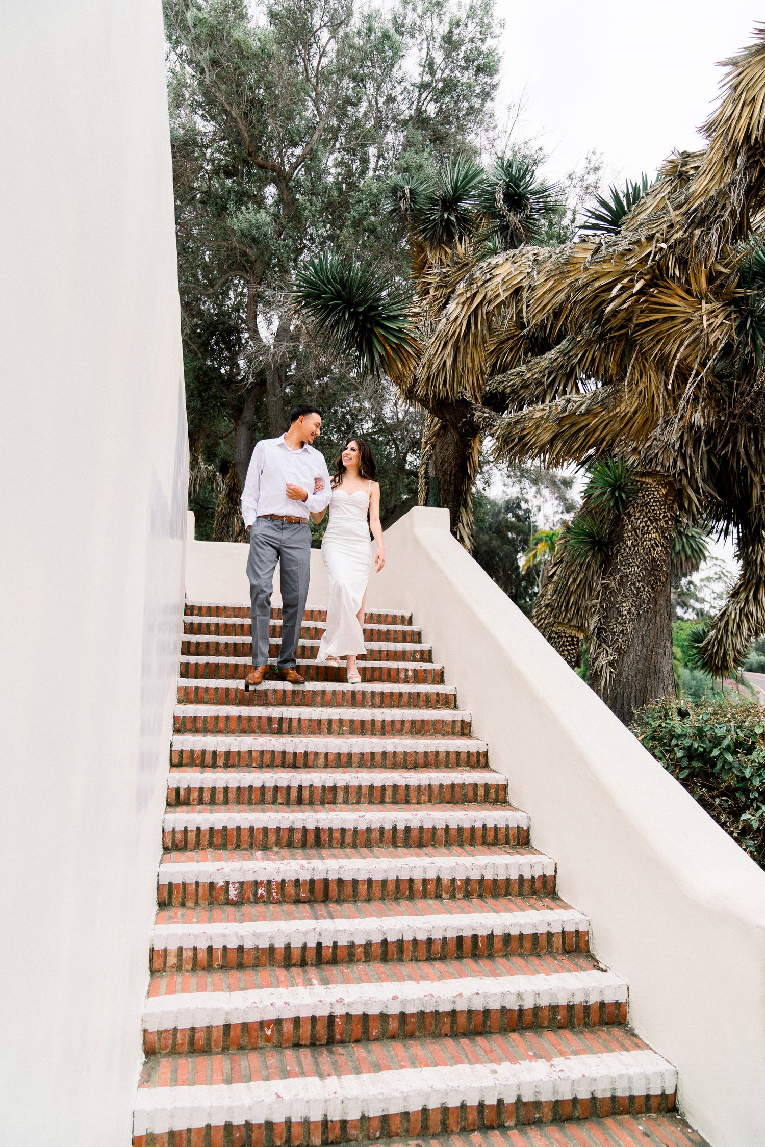 Elopement portraits at The Junipero Serra Museum with a San Diego wedding photographer Unique Engagement Photography