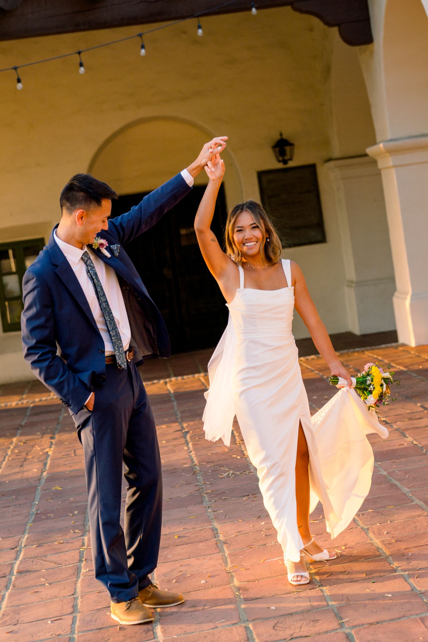 Elopement portraits at The Junipero Serra Museum with a San Diego wedding photographer Unique Engagement Photography