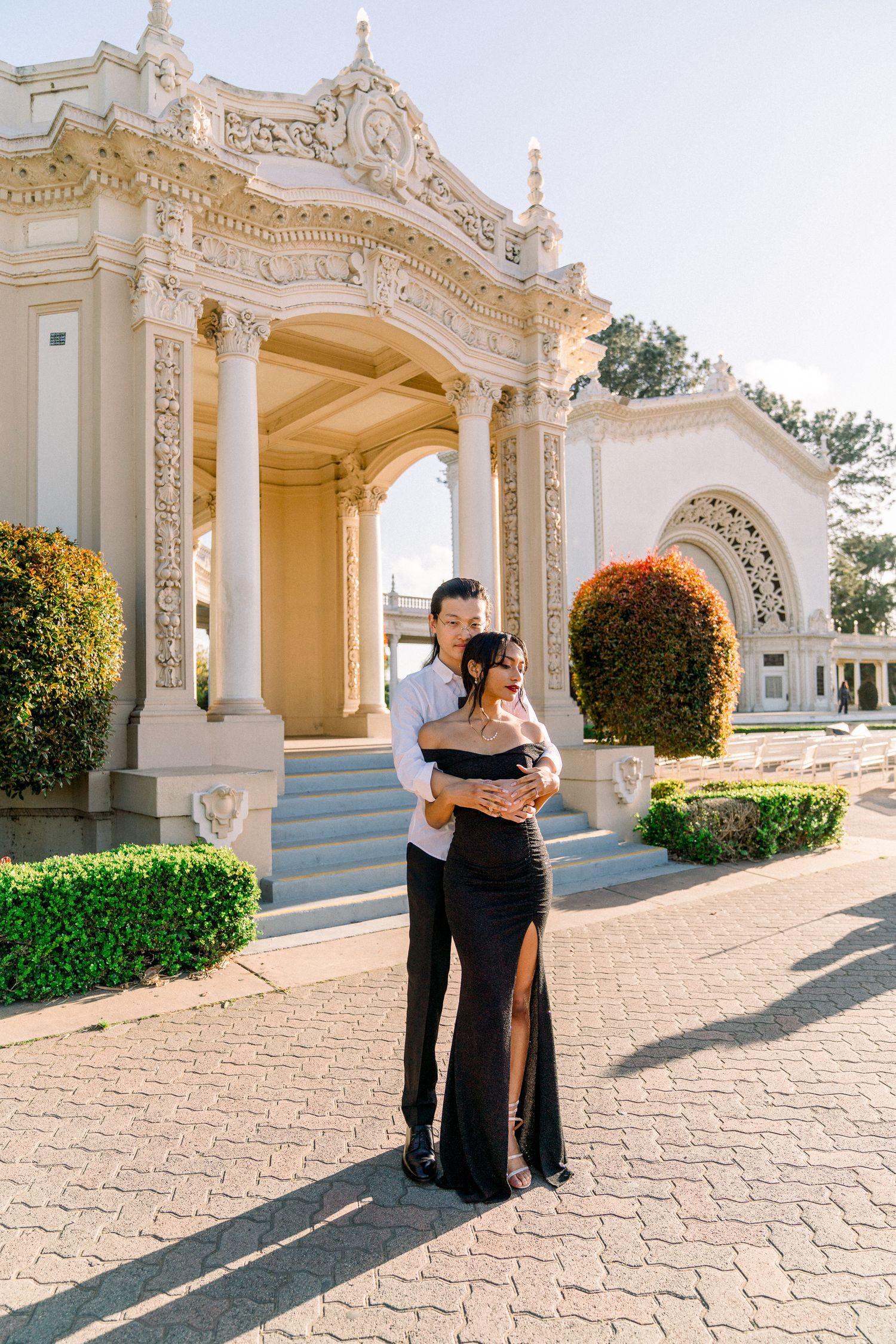 San Diego SOCAL Wedding Photographer and Engagement Photographer Balboa Park Session with Bride and Groom
