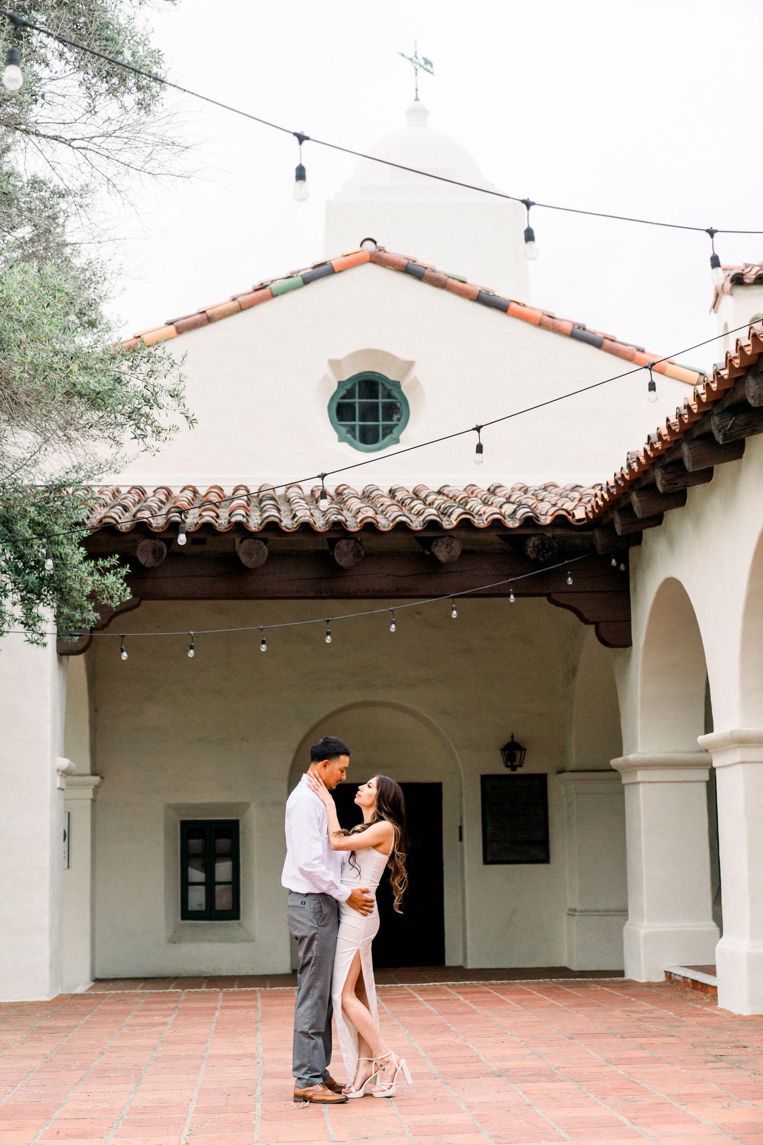 Elopement portraits at The Junipero Serra Museum with a San Diego wedding photographer Unique Engagement Photography