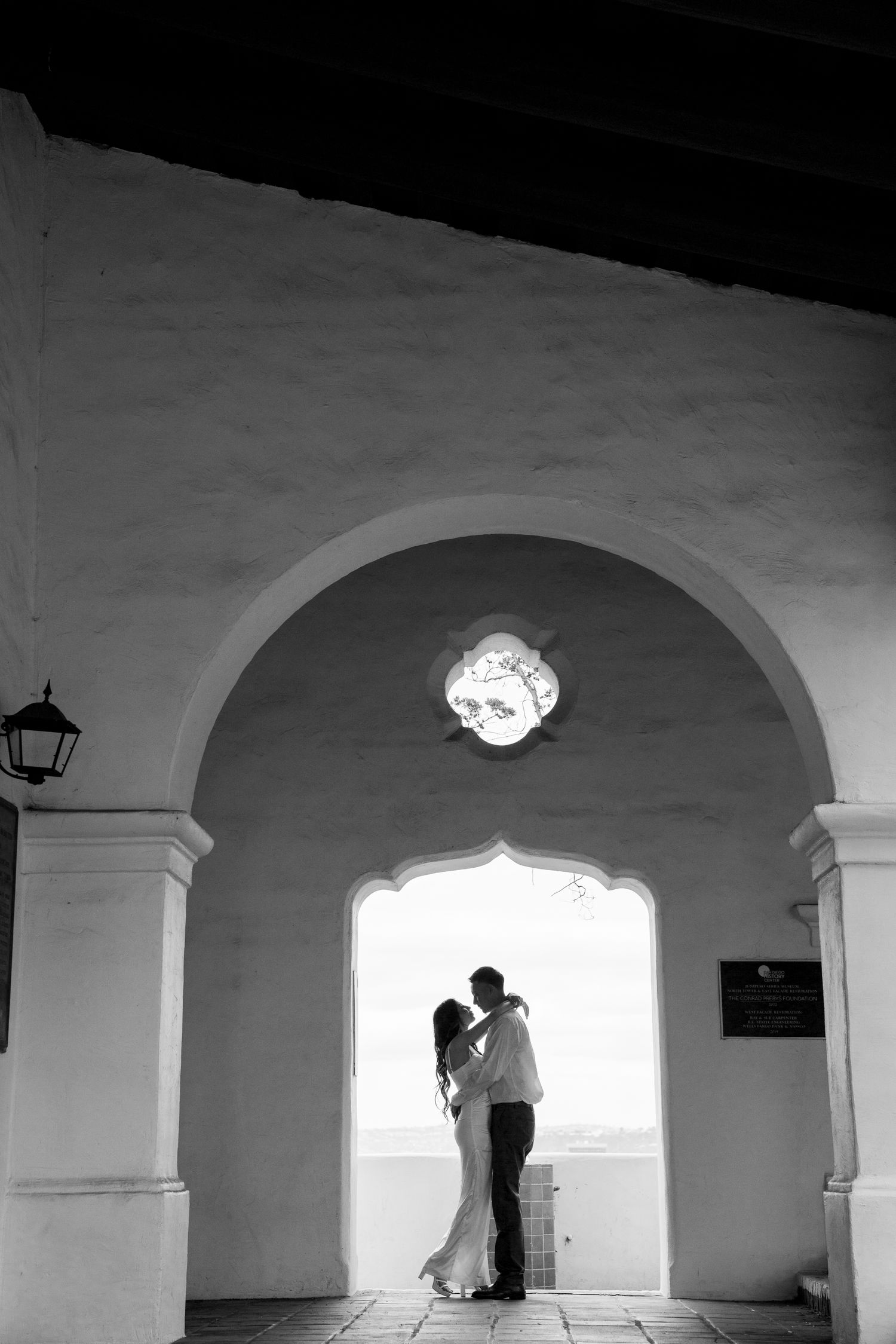 Engagement portraits at The Junipero Serra Museum with a San Diego wedding photographer Unique Engagement Photography