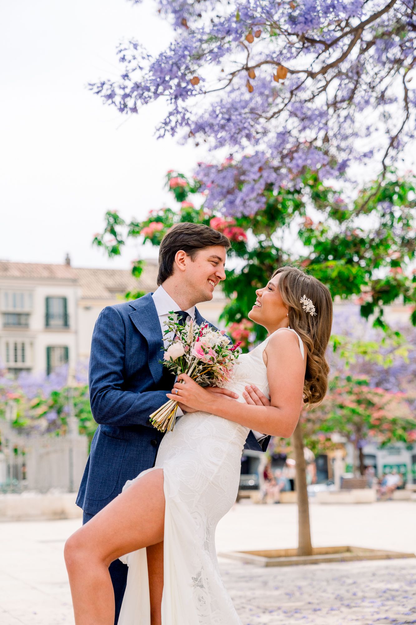 Romantic couple portraits in Marbella, Spain, by a San Diego wedding photographer.