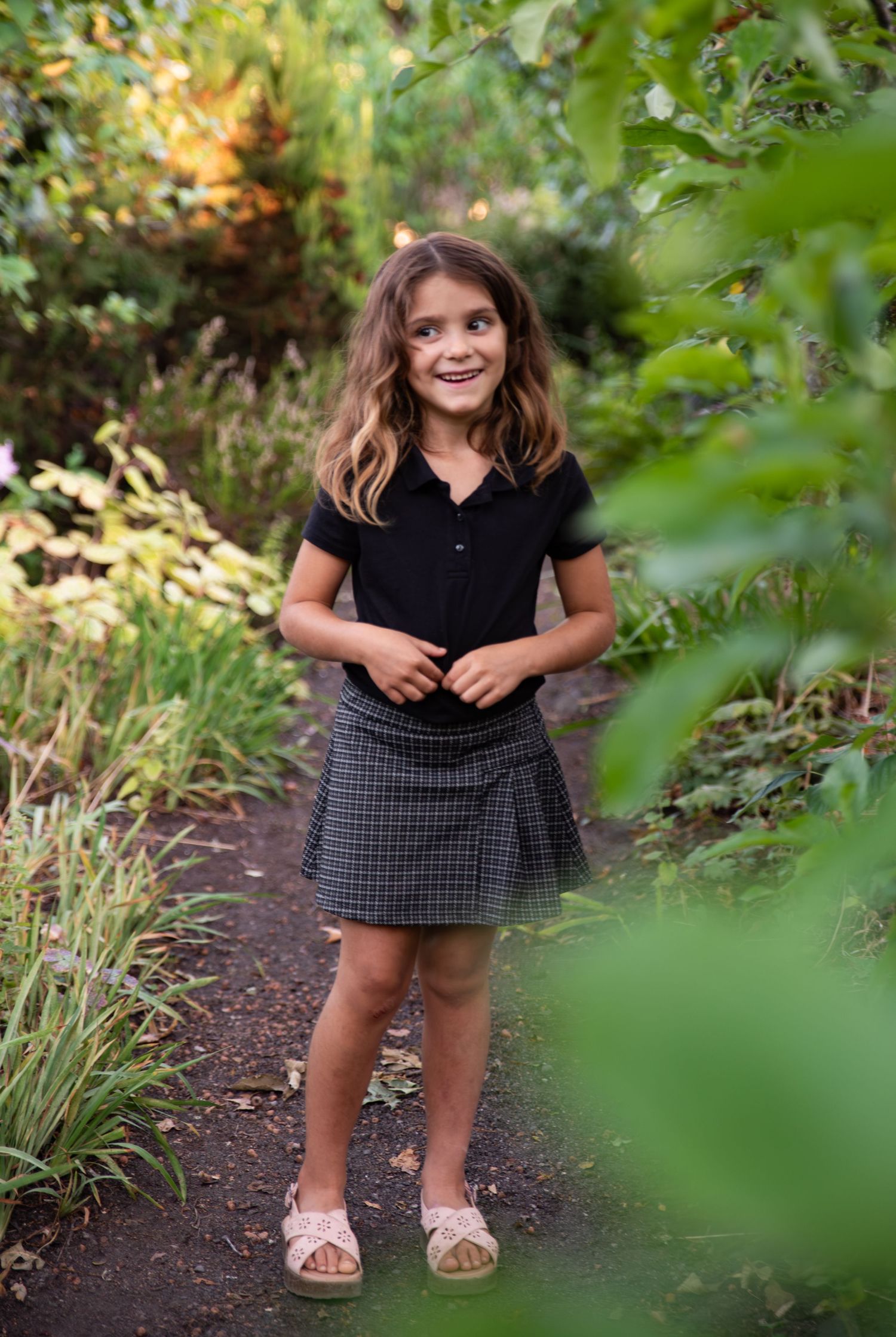 Child Headshot image among trees in bush pasture park Salem, OR.