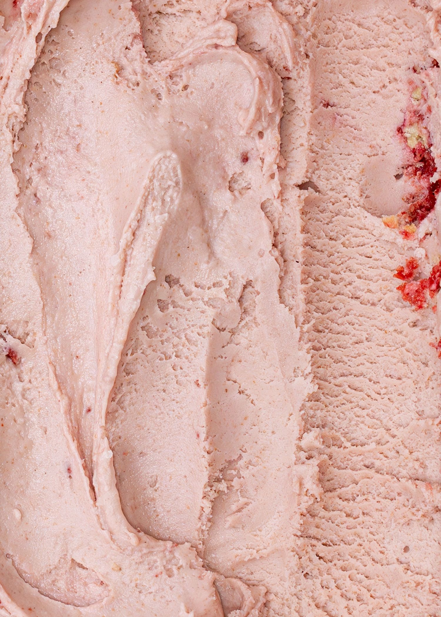 A close-up photograph showcases the color and texture of a specific flavor of ice cream for a product photoshoot for a small business.
