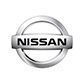 Two Nissan automotive brand logos shown in silver metallic style.