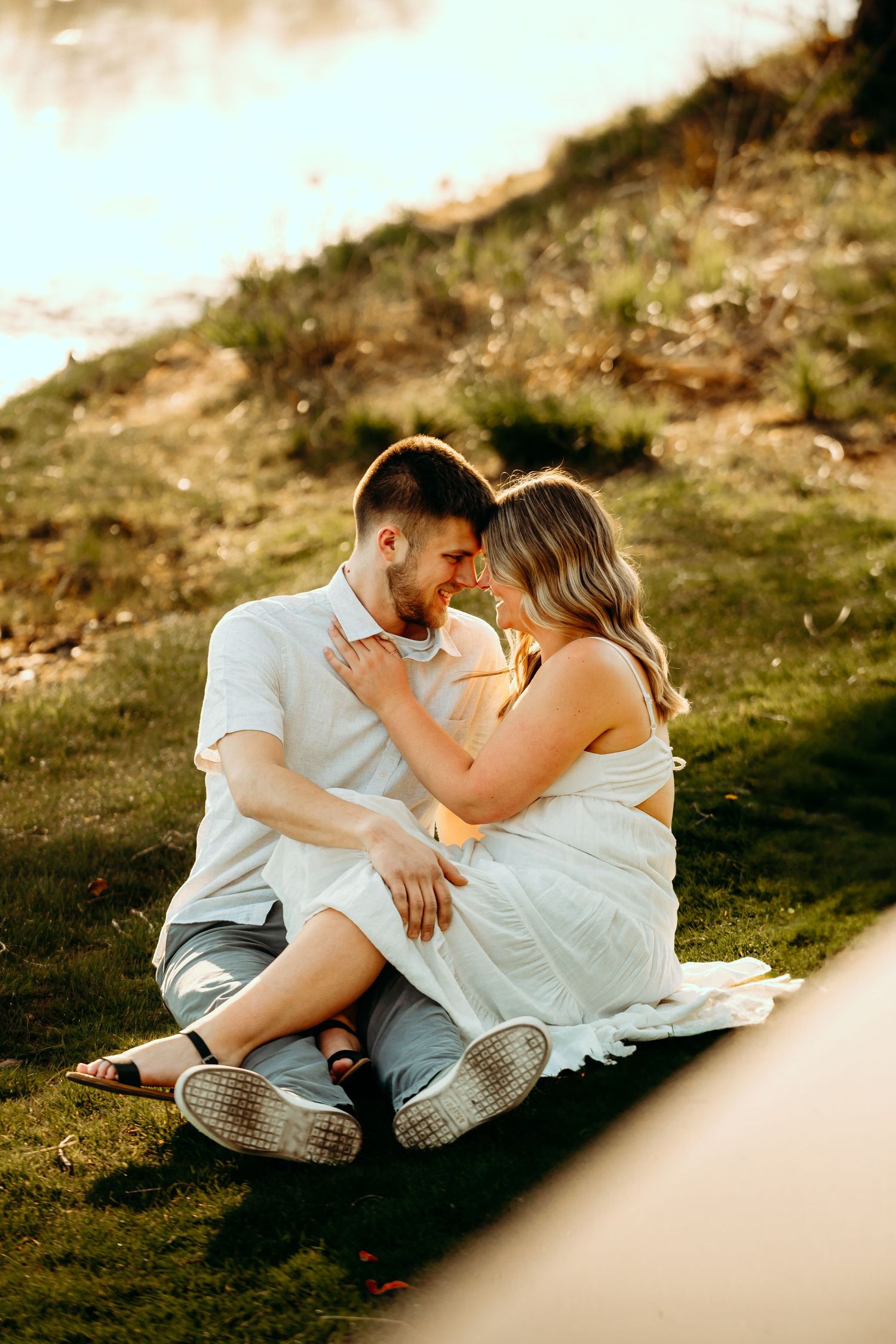Romantic outdoor couples portrait session near Columbia County, WI .
