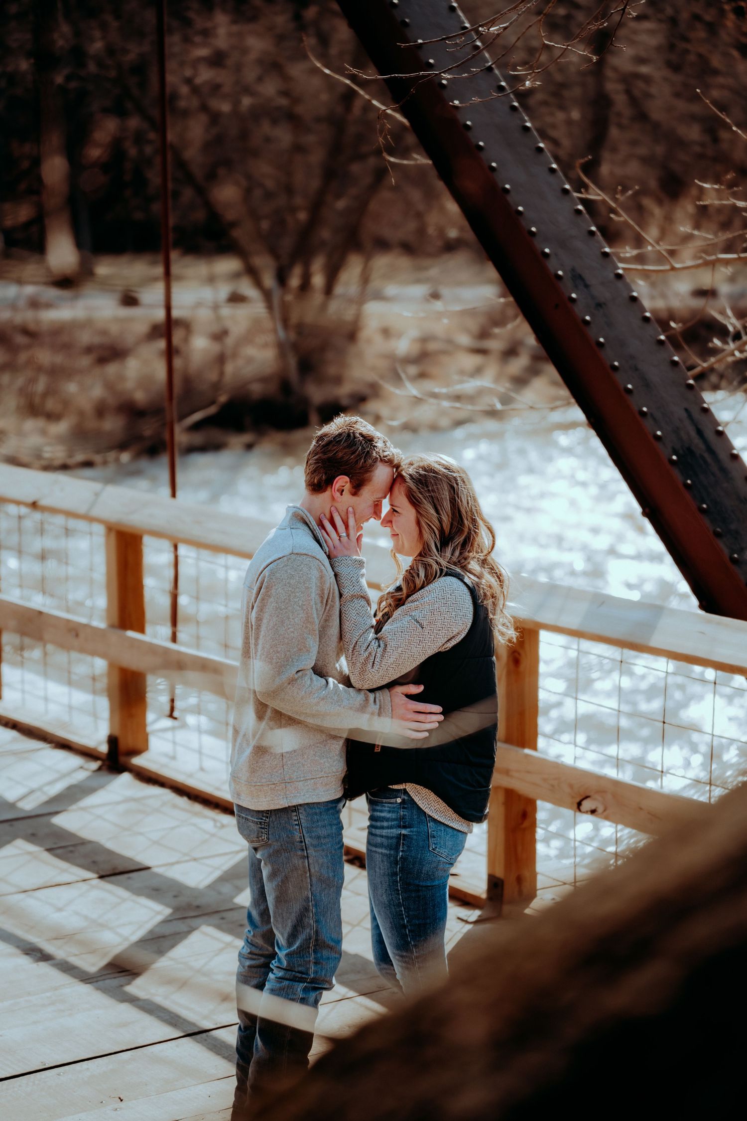 Romantic outdoor couples portrait session near Columbia County, WI .