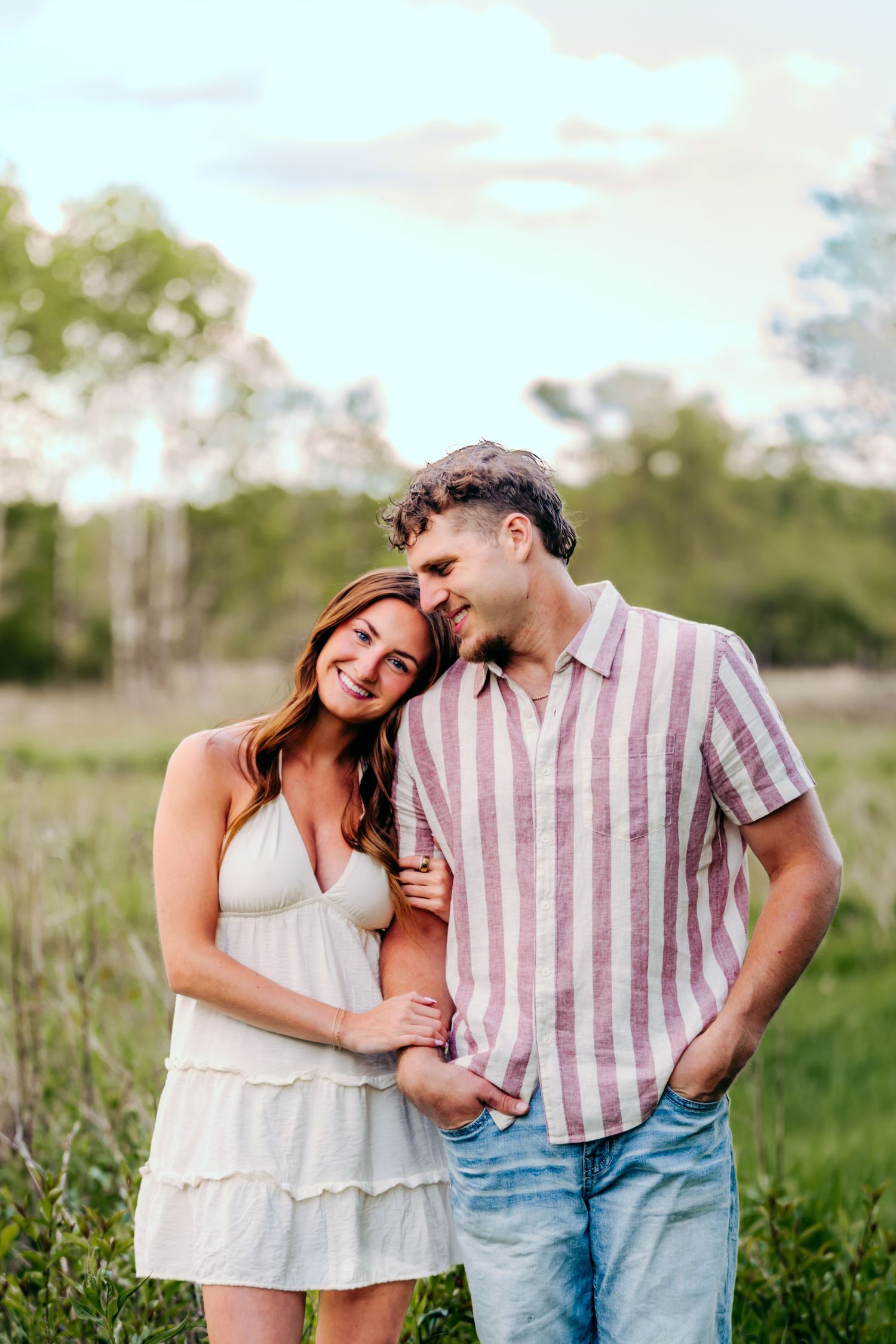 Romantic outdoor couples portrait session near Columbia County, WI . Authentic moments, natural light, and genuine connection.