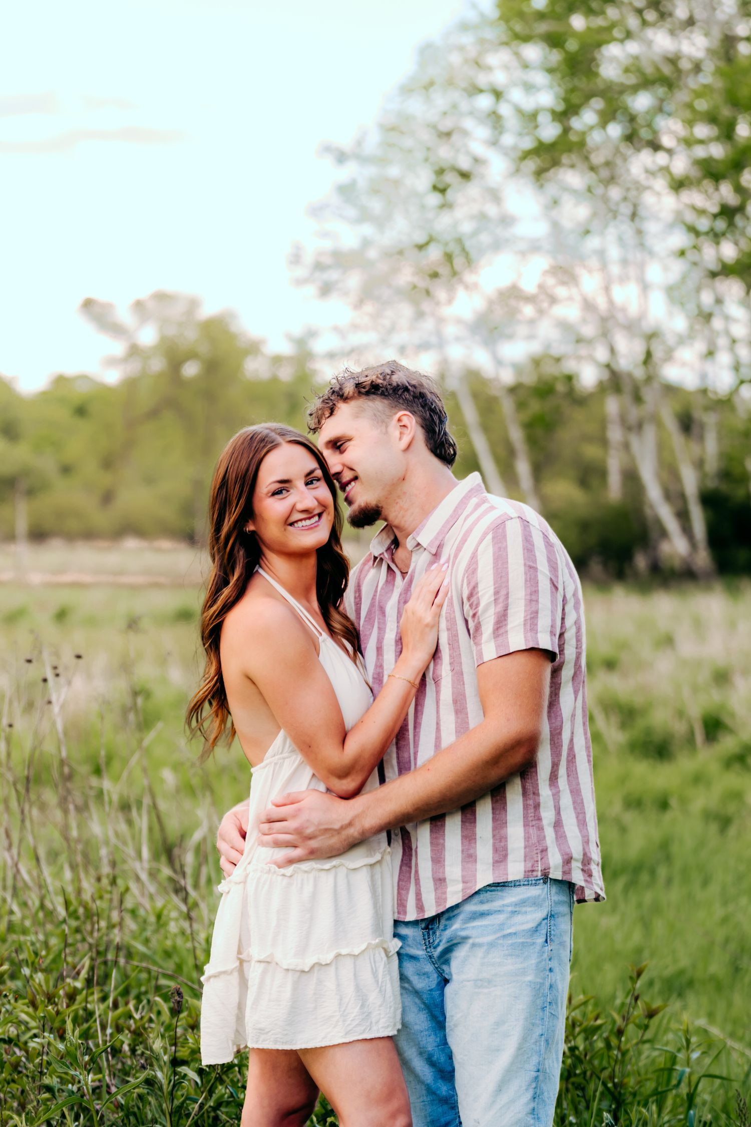 Romantic outdoor couples portrait session near Columbia County, WI . Authentic moments, natural light, and genuine connection.