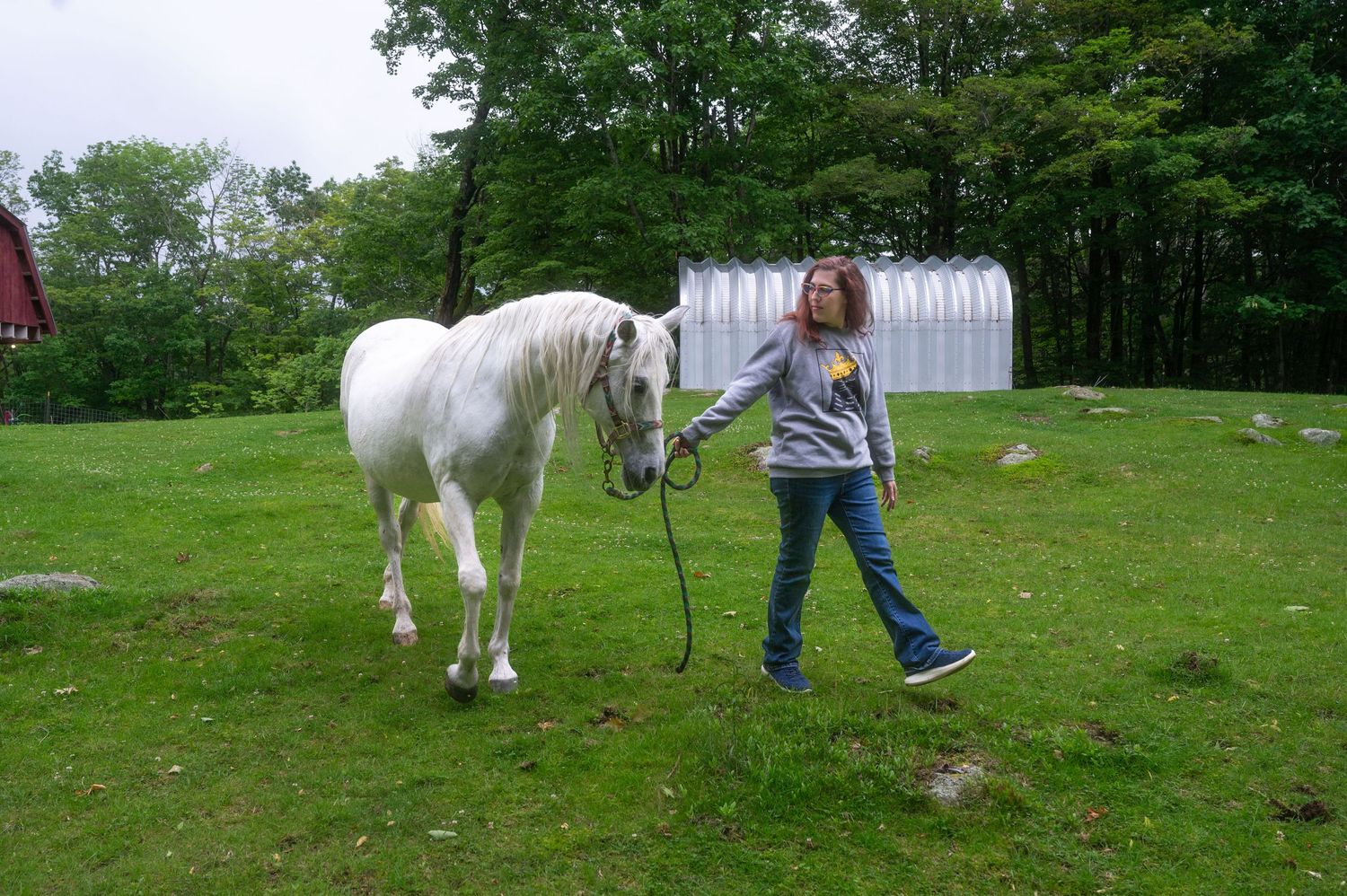 A woman posing with her horse with natural and true to color photography in Fitzwilliam, New Hampshire.