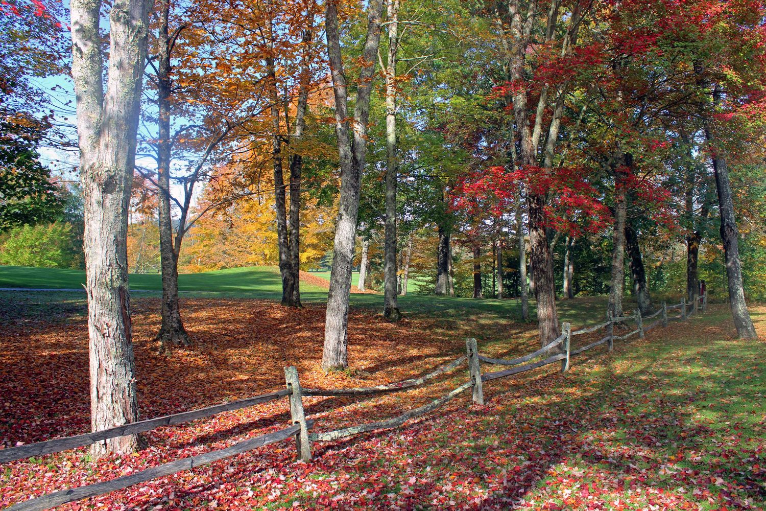 Autumn scenery at Brentwood Golf Course in Keene, New Hampshire