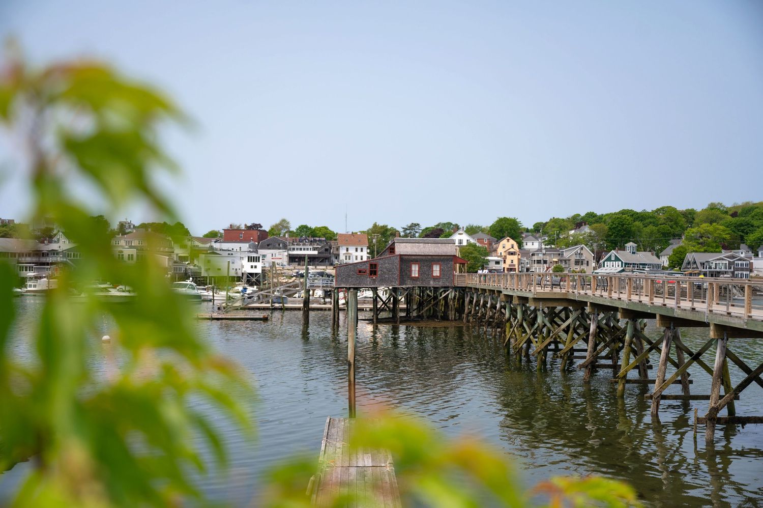 High tide at Boothbay Harbor in Maine.