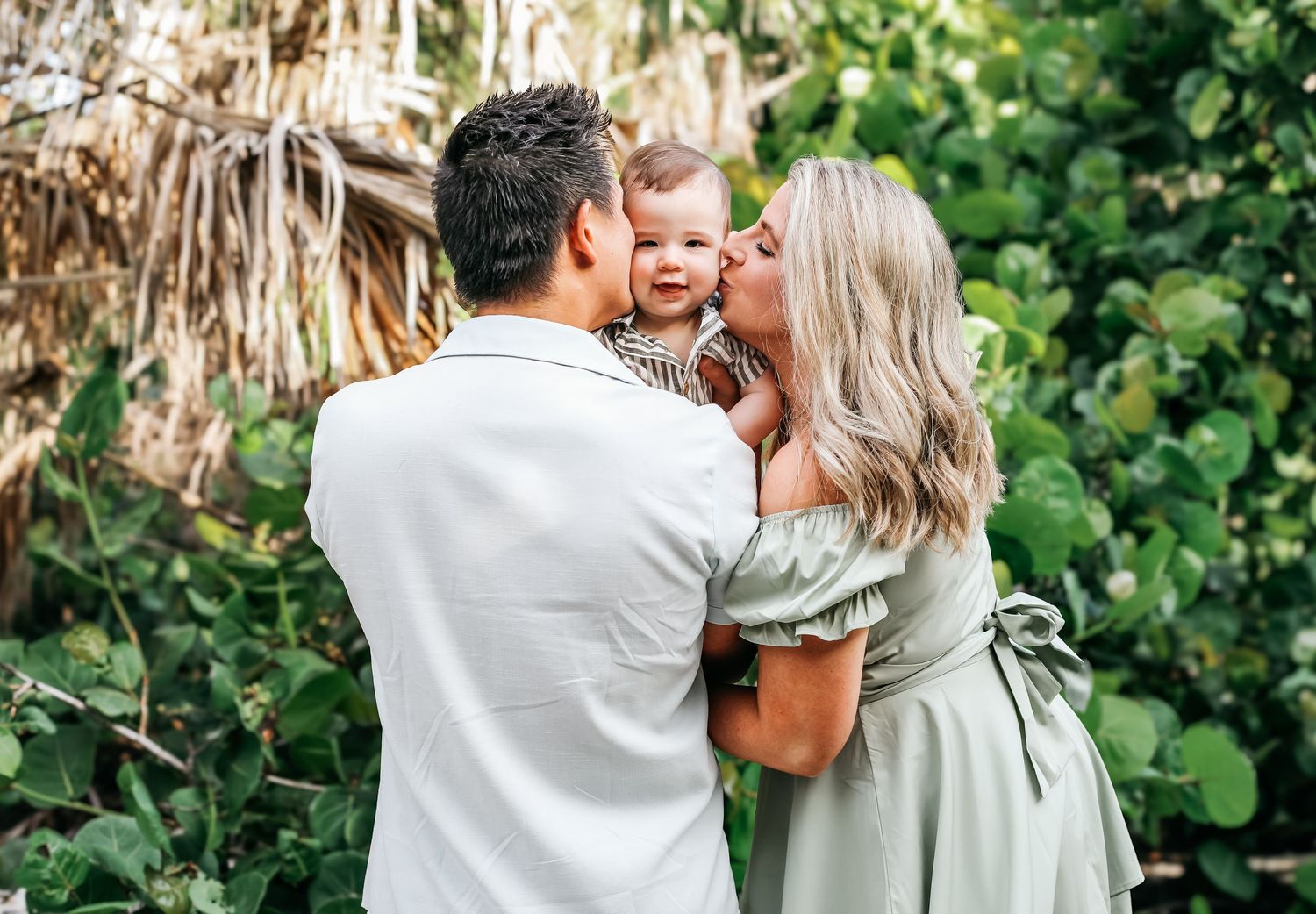 Sweet candid moments captured between couple during outdoor photo session.