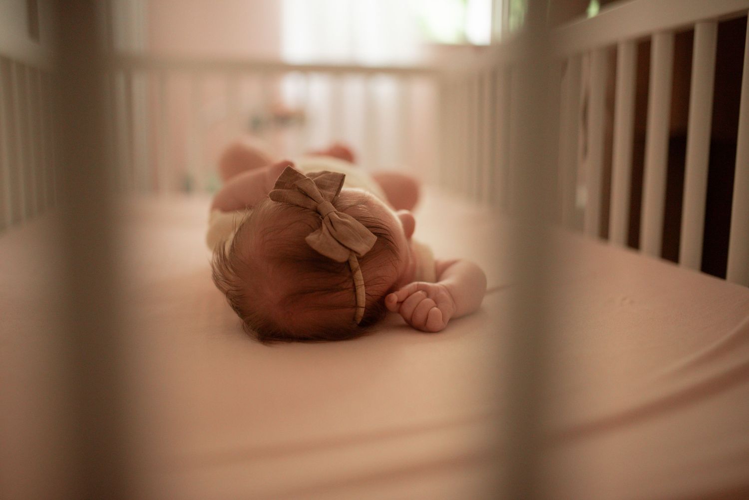 baby in crib, newborn