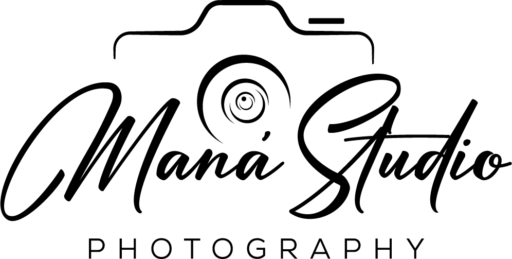 Minimalist photography studio logo design with camera icon.
