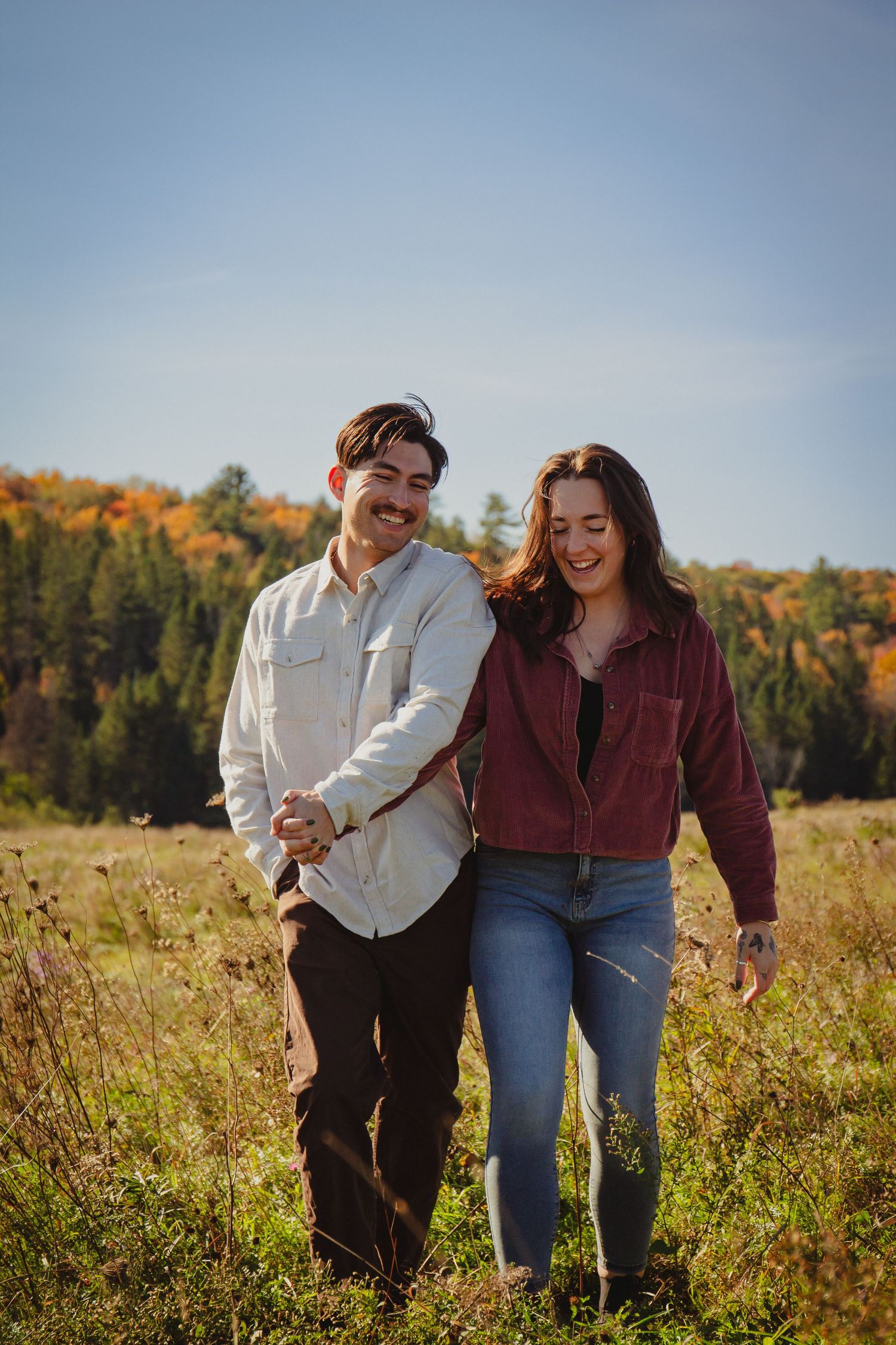 couple in fall landscape