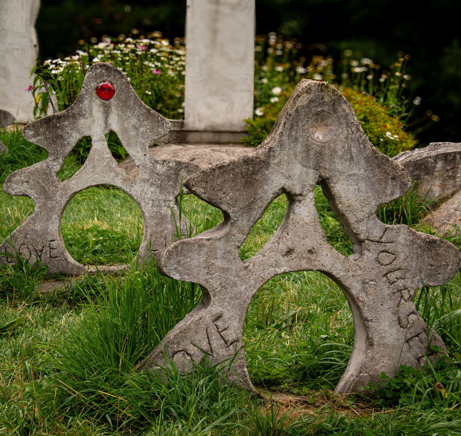 statues in the forest