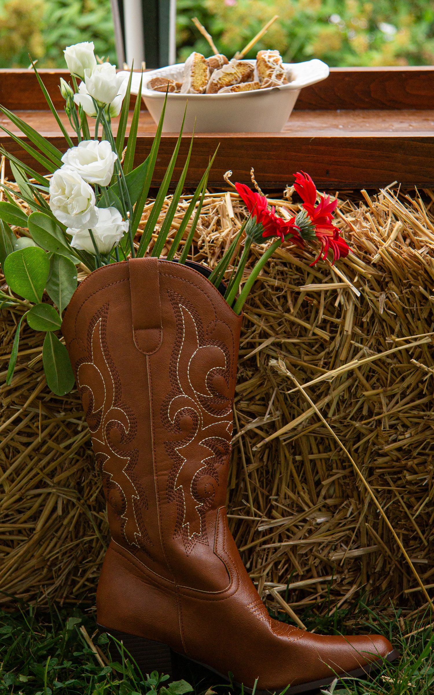cowboy boot filled with flowers