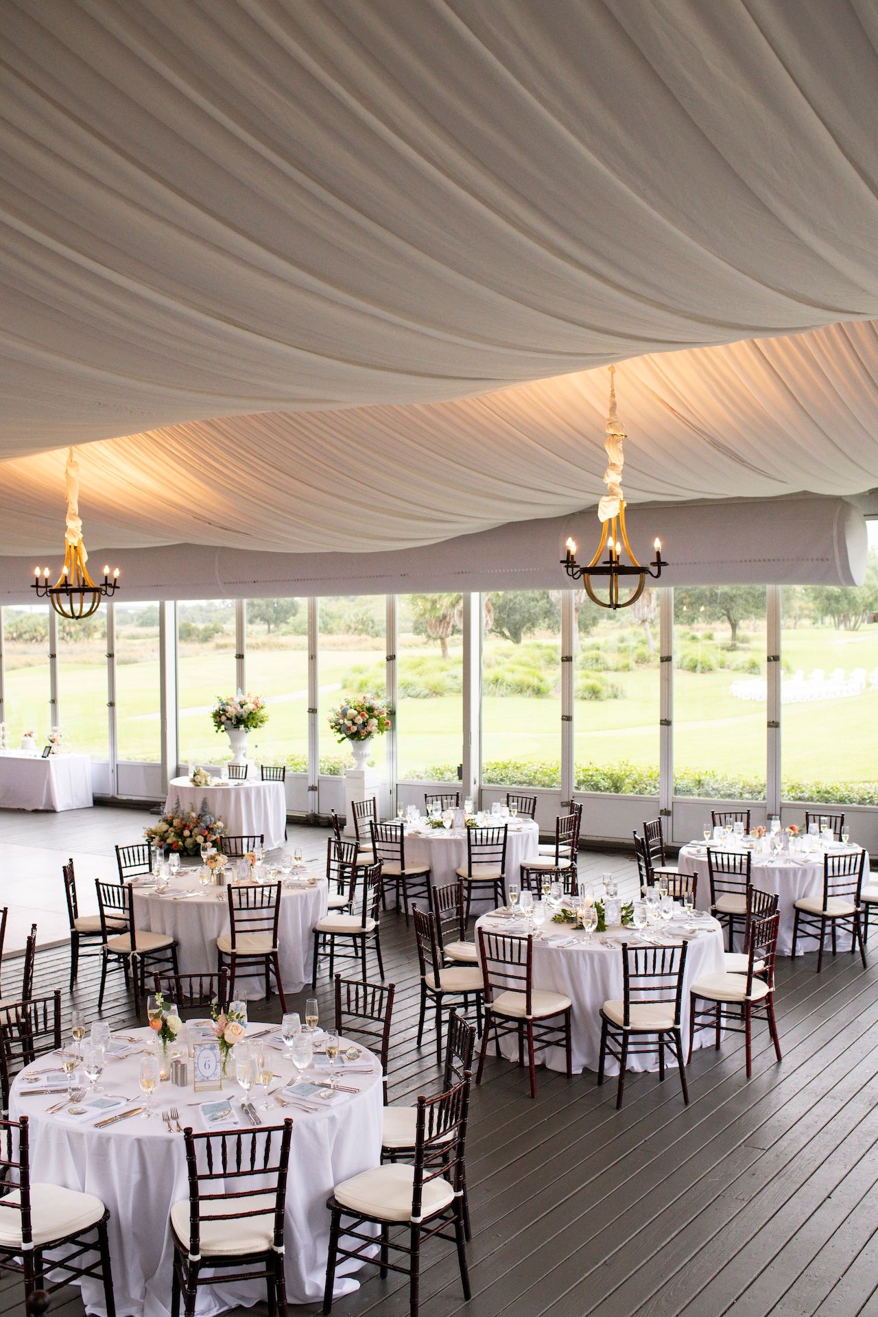 Elegant reception inside The Pavilion at Westin Savannah Harbor.