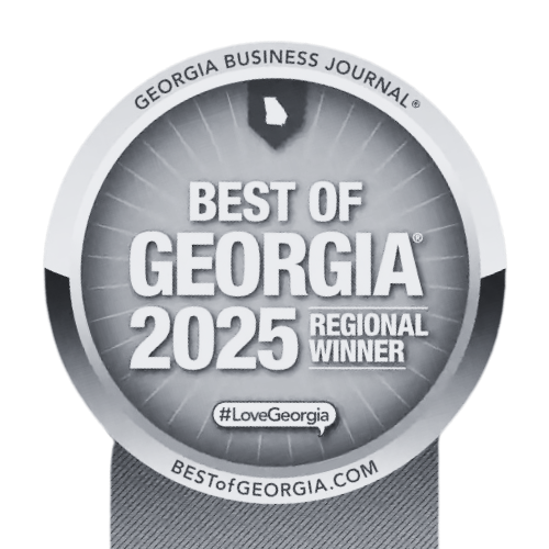2025 Best of Georgia Regional Winner Award for Wedding Photography from Georgia Business Journal.