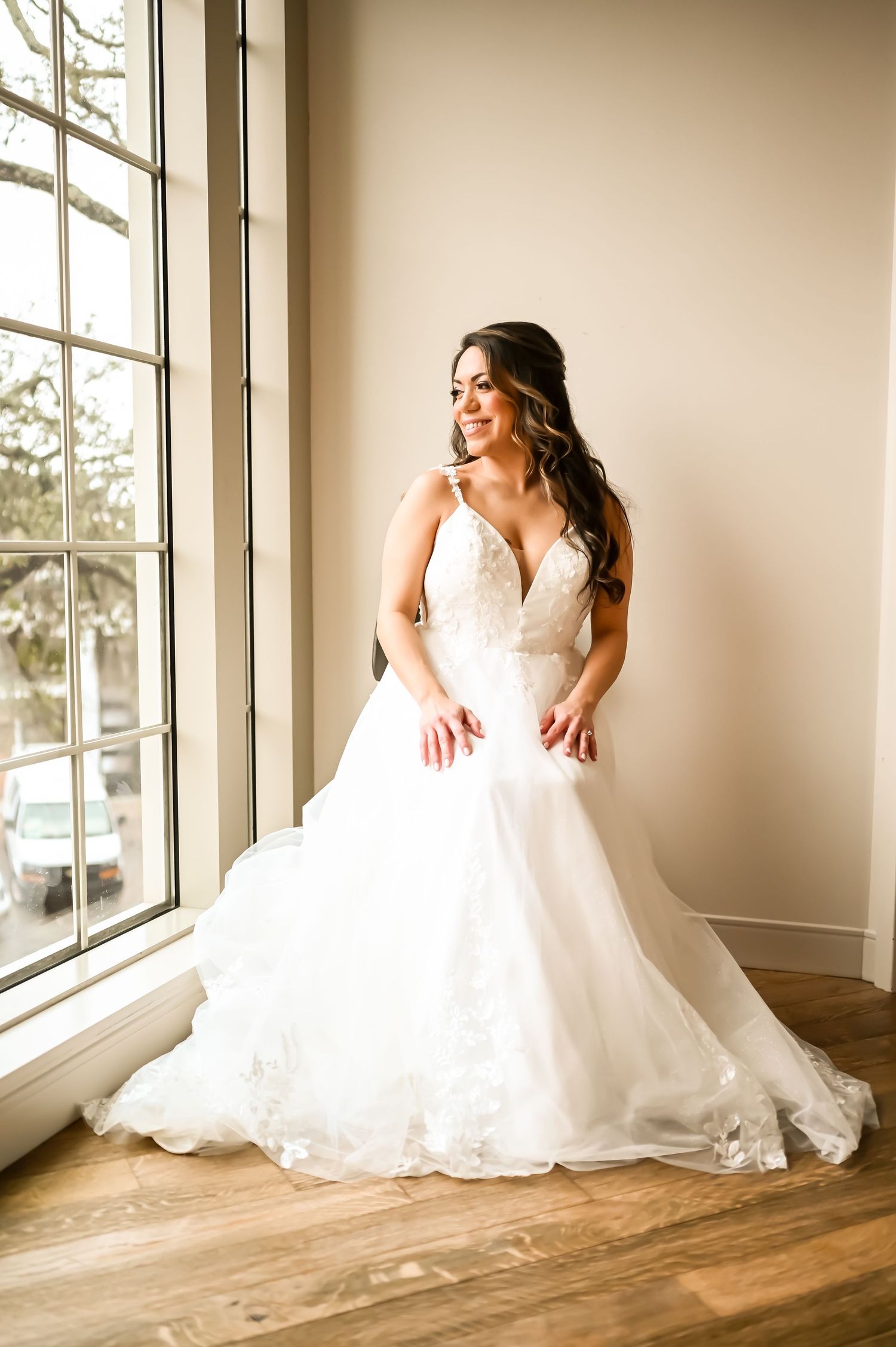 Bridal portrait at The Alida Hotel in Savannah, Georgia.