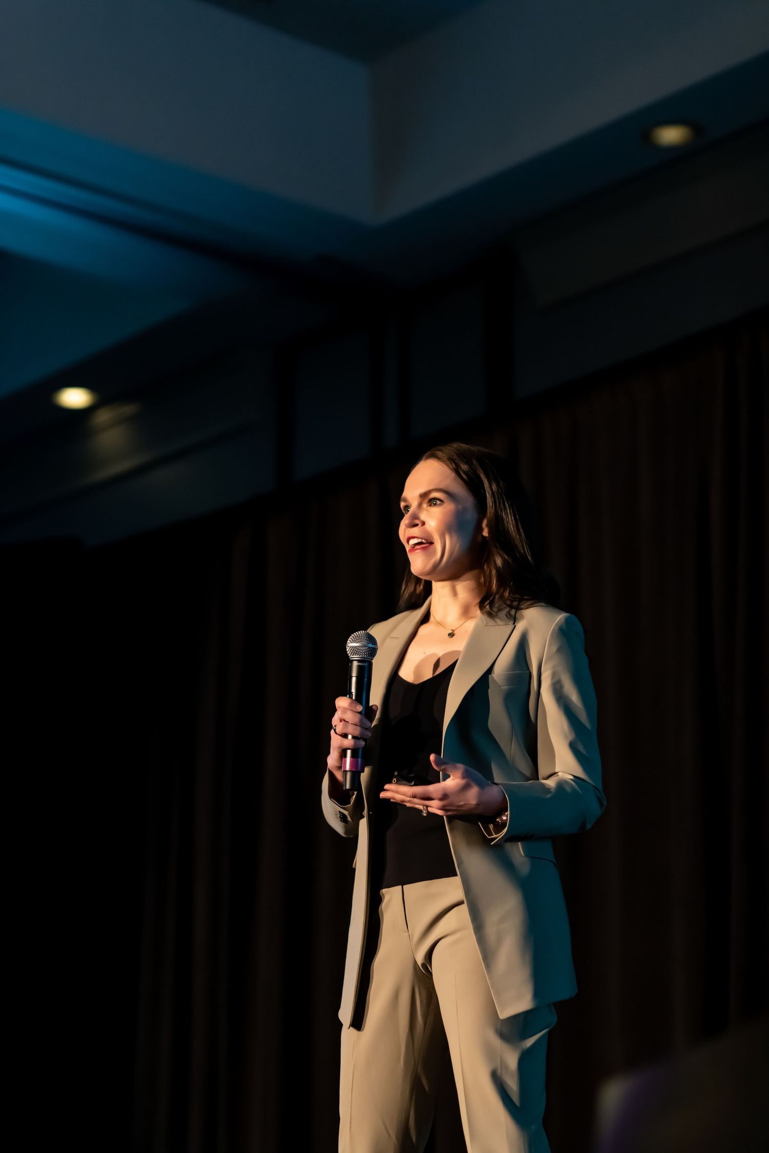 A speaker at a corporate event in downtown Savannah, Georgia