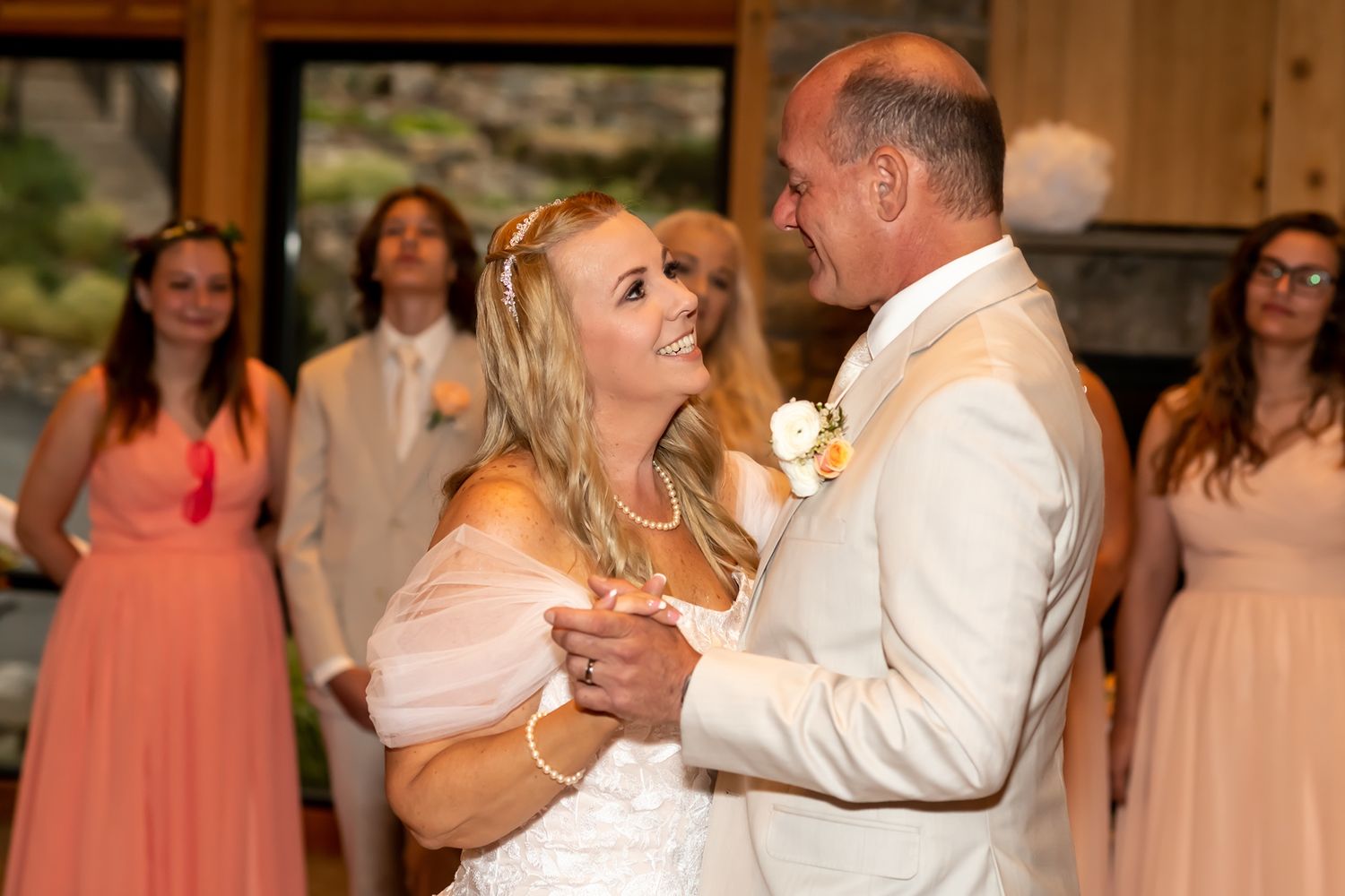 Series of dance photos at a wedding reception showing couples on the dance floor during a celebration.