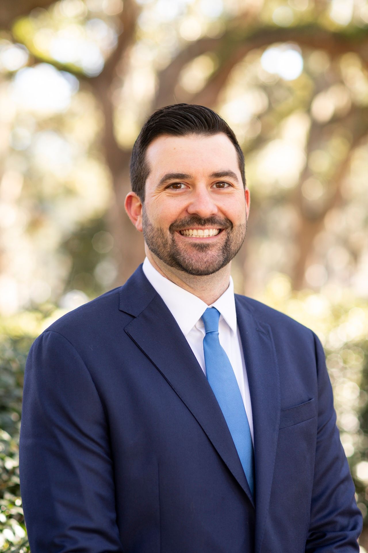 Professional headshot of a Doctor in Forsyth Park in Savannah, Georgia.