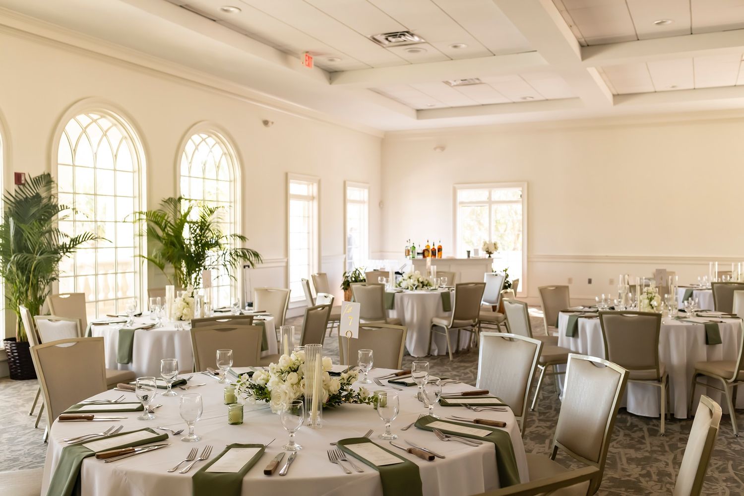 Savannah Country Club wedding reception in ballroom