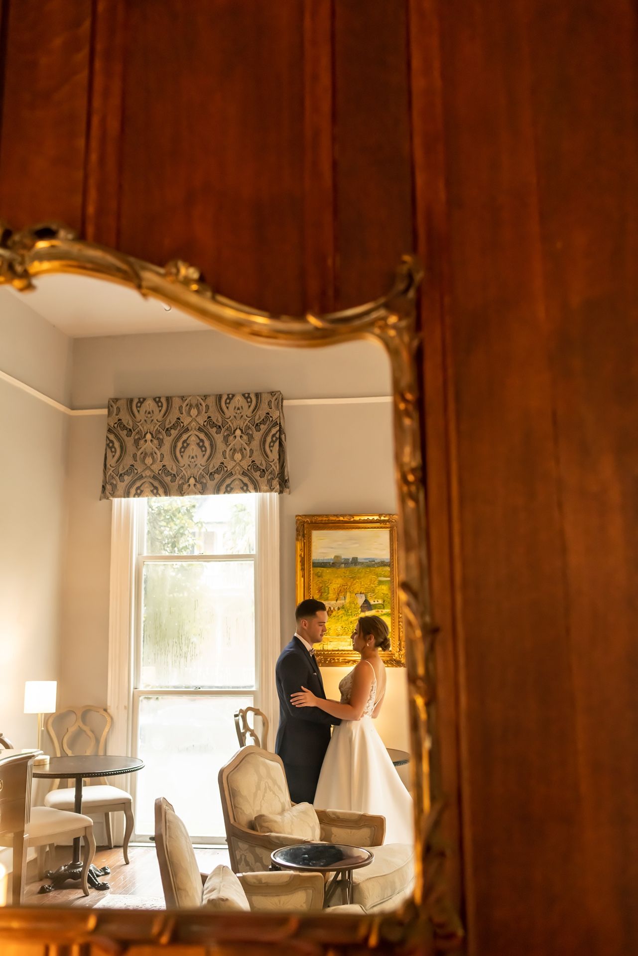 A row of identical indoor scenes with wooden walls and white chairs showing different lighting angles through windows.