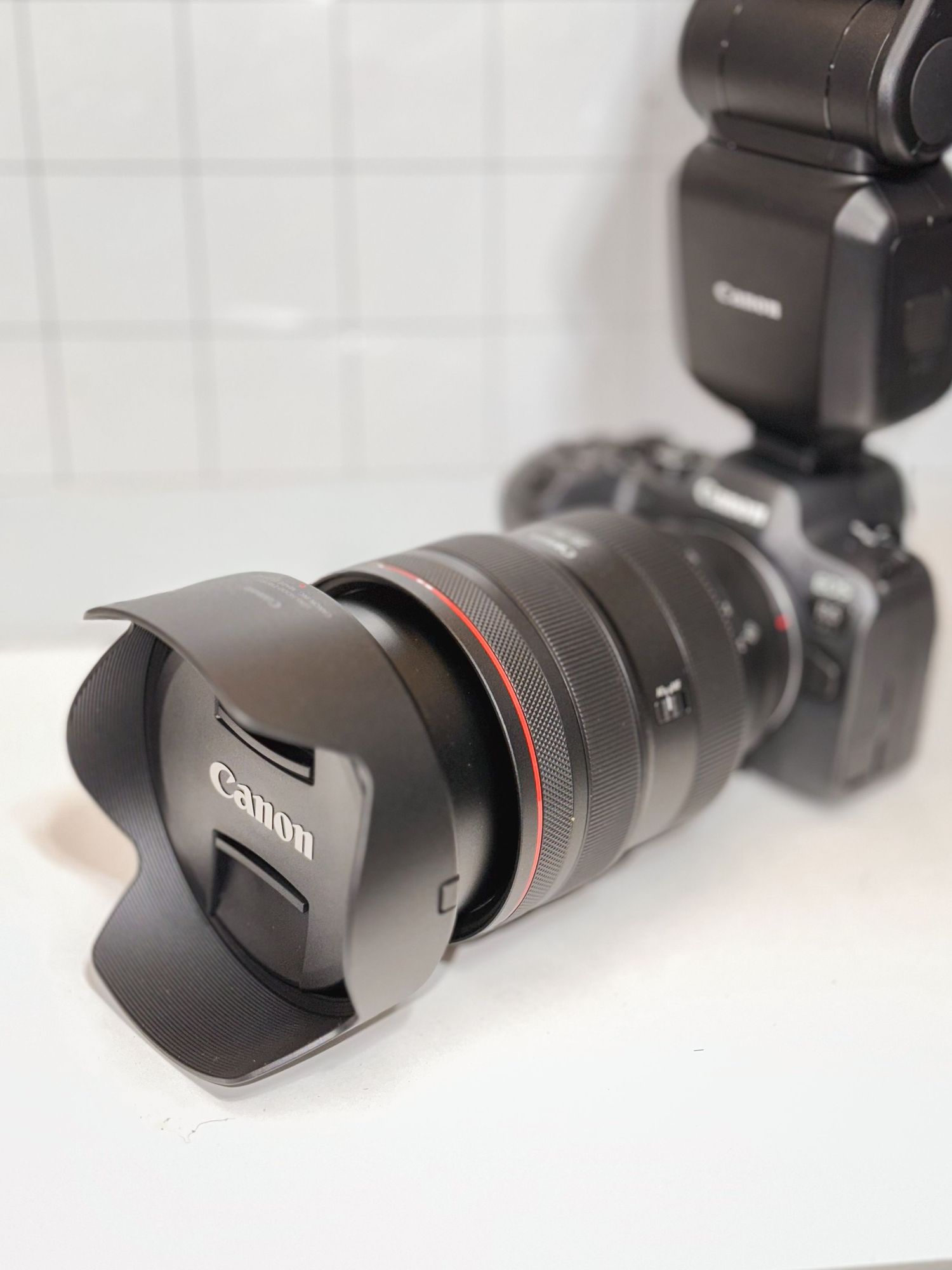 Light and airy camera equipment detail shot.